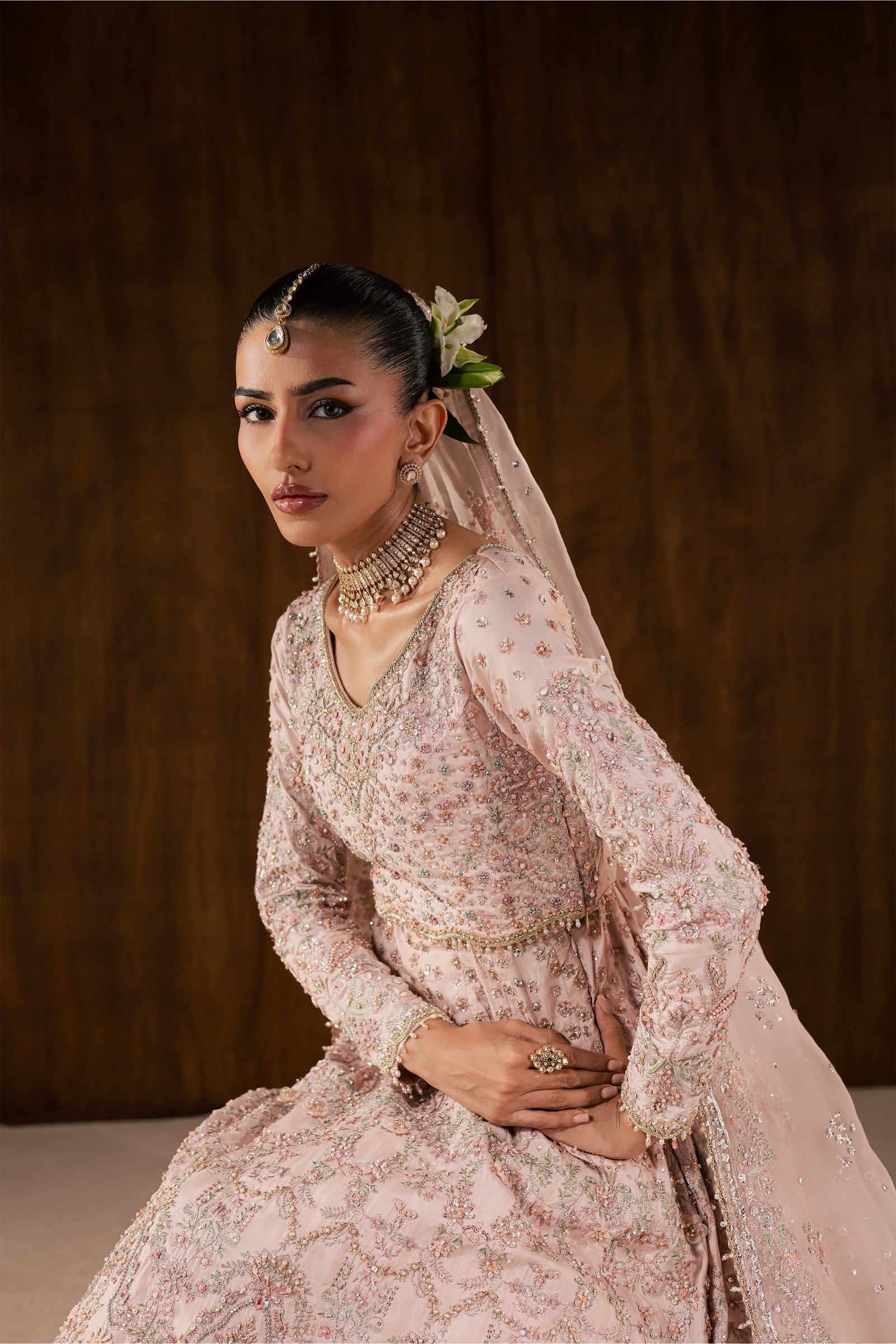 Chamkeli 4Pc - Bridal Dress BATIKBRIDALS2026 BATIK S / Powder Pink / Raw Silk