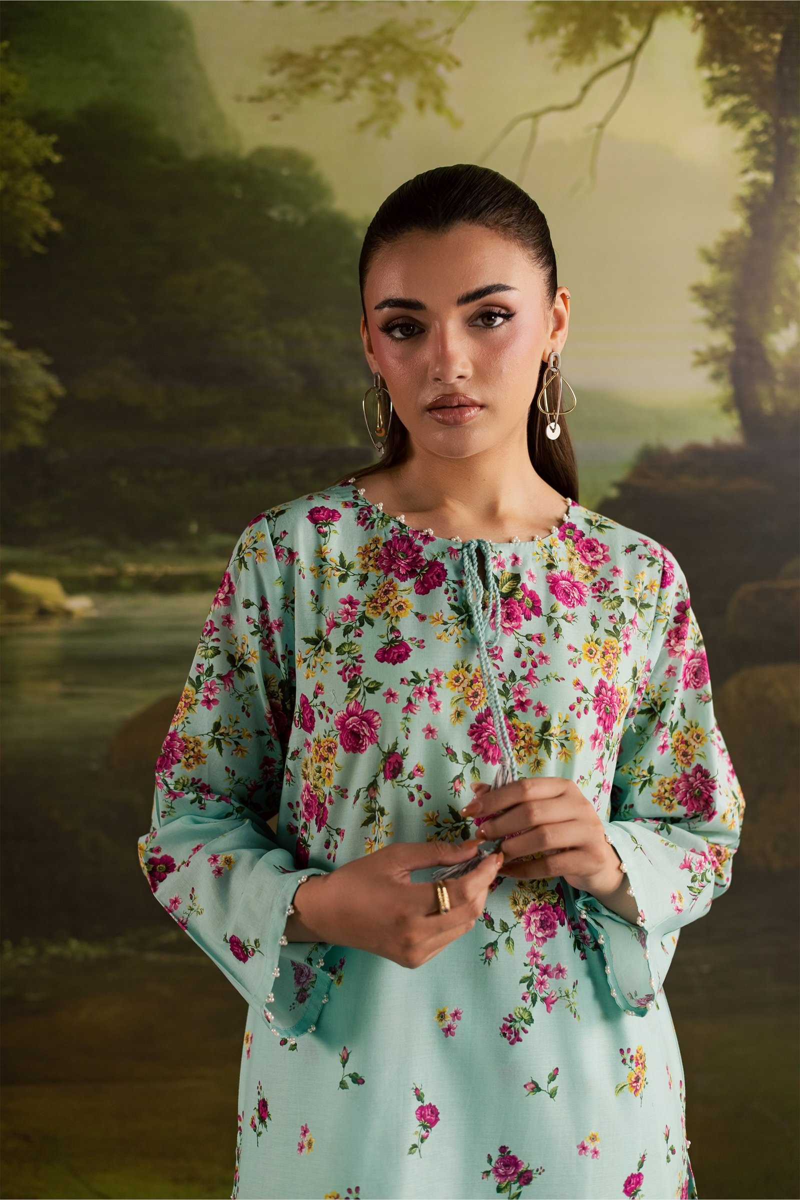 Chelsea 2Pc - Printed Lawn Dress BATIKSS26 BATIK XS / Ice Blue / Lawn-S / Ice Blue / Lawn-M / Ice Blue / Lawn-L / Ice Blue / Lawn-XL / Ice Blue / Lawn