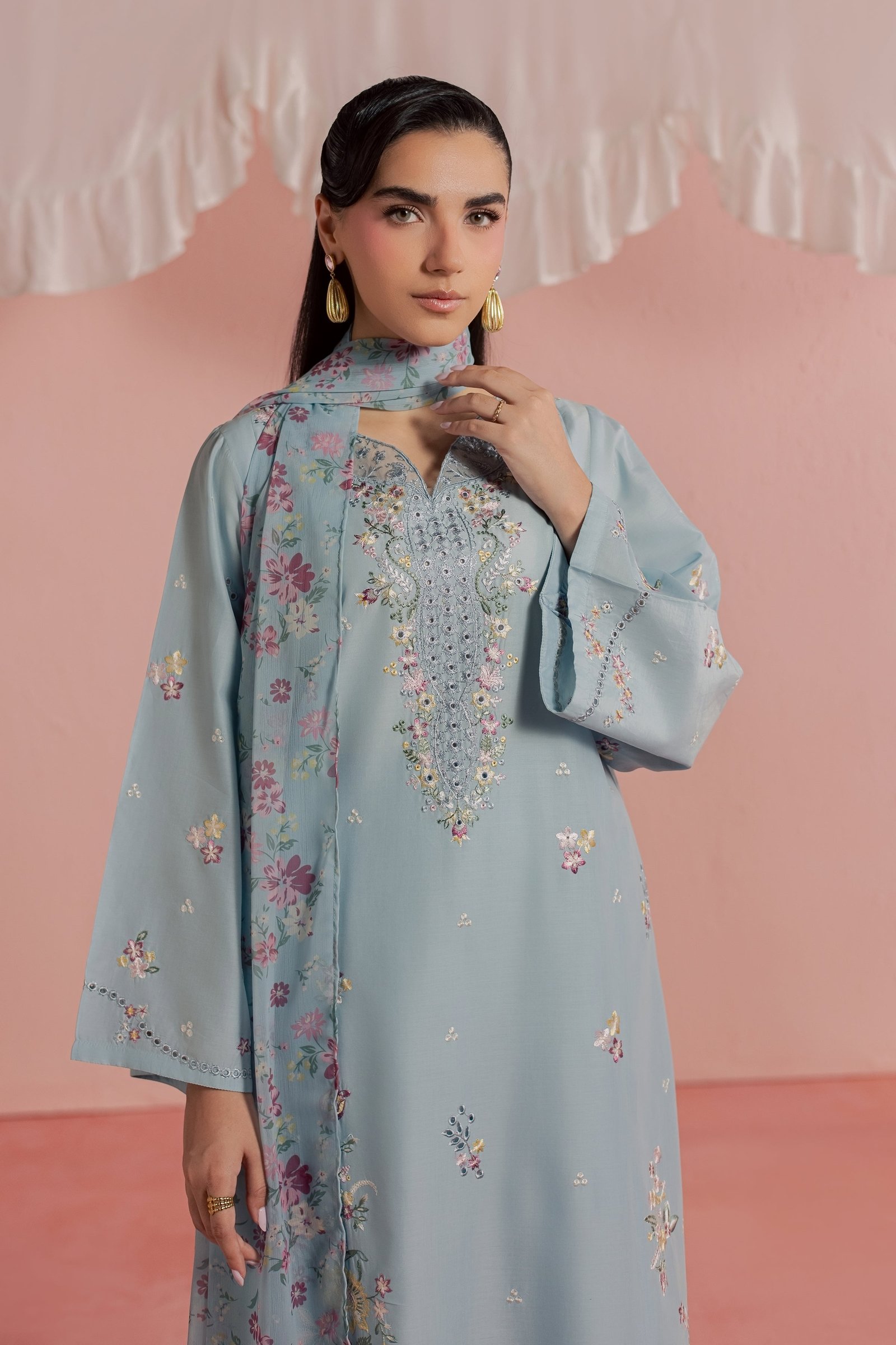  CloudPie 3Pc - Embroidered Lawn Dress BATIKSS26  BATIK   XS / Sky blue / Pima Lawn-S / Sky blue / Pima Lawn-M / Sky blue / Pima Lawn-L / Sky blue / Pima Lawn-XL / Sky blue / Pima Lawn
