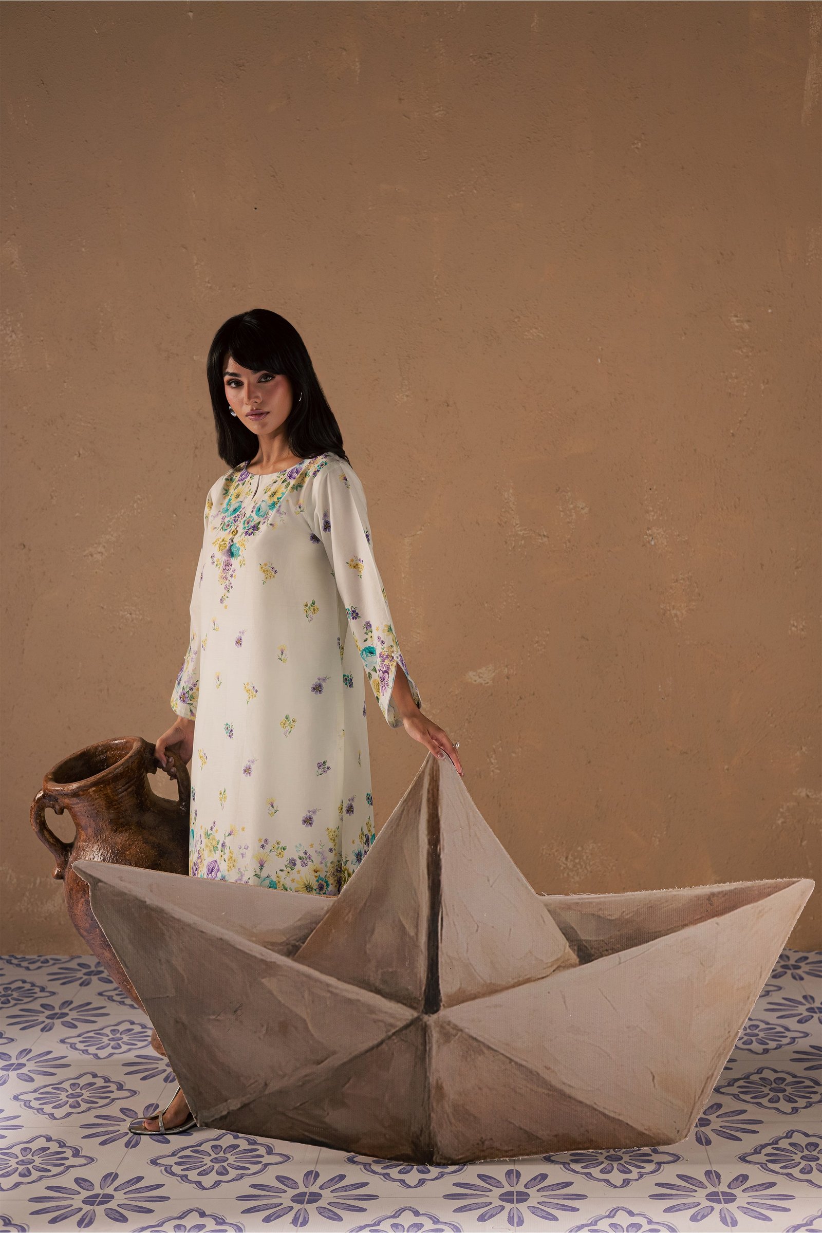 Conard 2Pc - Printed Lawn Dress BATIKSS26 BATIK XS / Off White / Lawn-S / Off White / Lawn-M / Off White / Lawn-L / Off White / Lawn-XL / Off White / Lawn