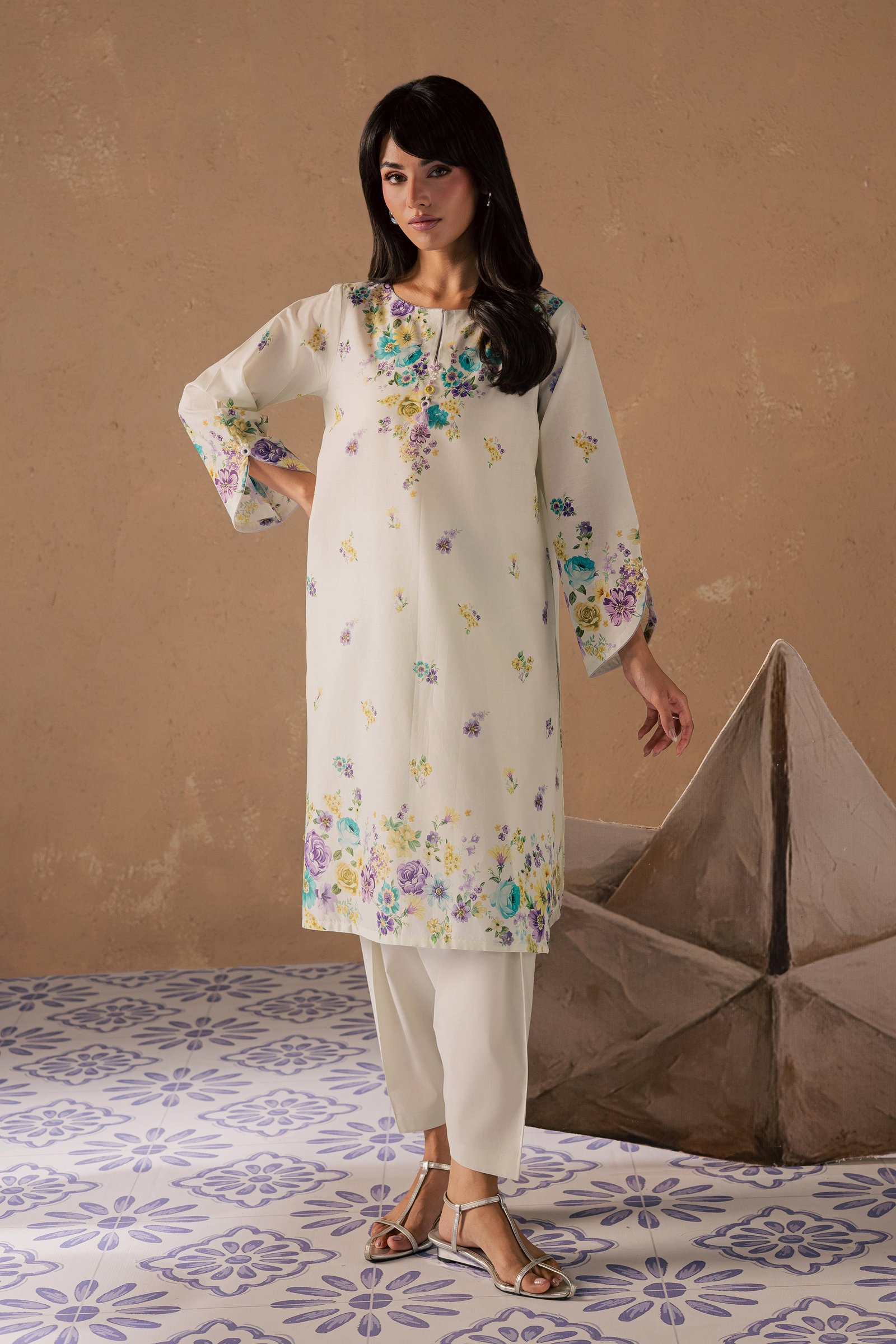 Conard 2Pc - Printed Lawn Dress BATIKSS26 BATIK XS / Off White / Lawn-S / Off White / Lawn-M / Off White / Lawn-L / Off White / Lawn-XL / Off White / Lawn
