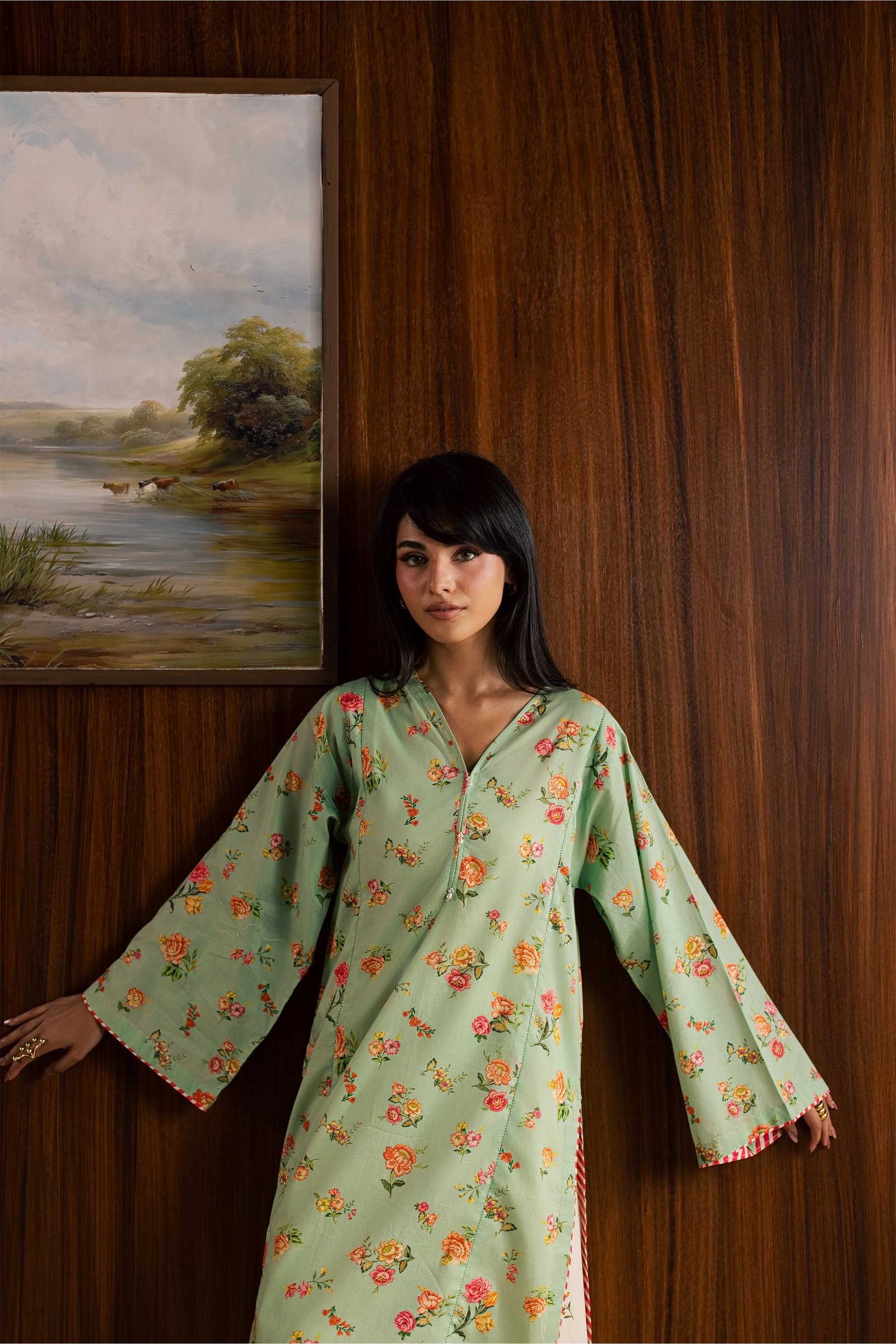 Corduroy 2Pc - Printed Lawn Dress BATIKSS26 BATIK XS / Green / Lawn-S / Green / Lawn-M / Green / Lawn-L / Green / Lawn-XL / Green / Lawn