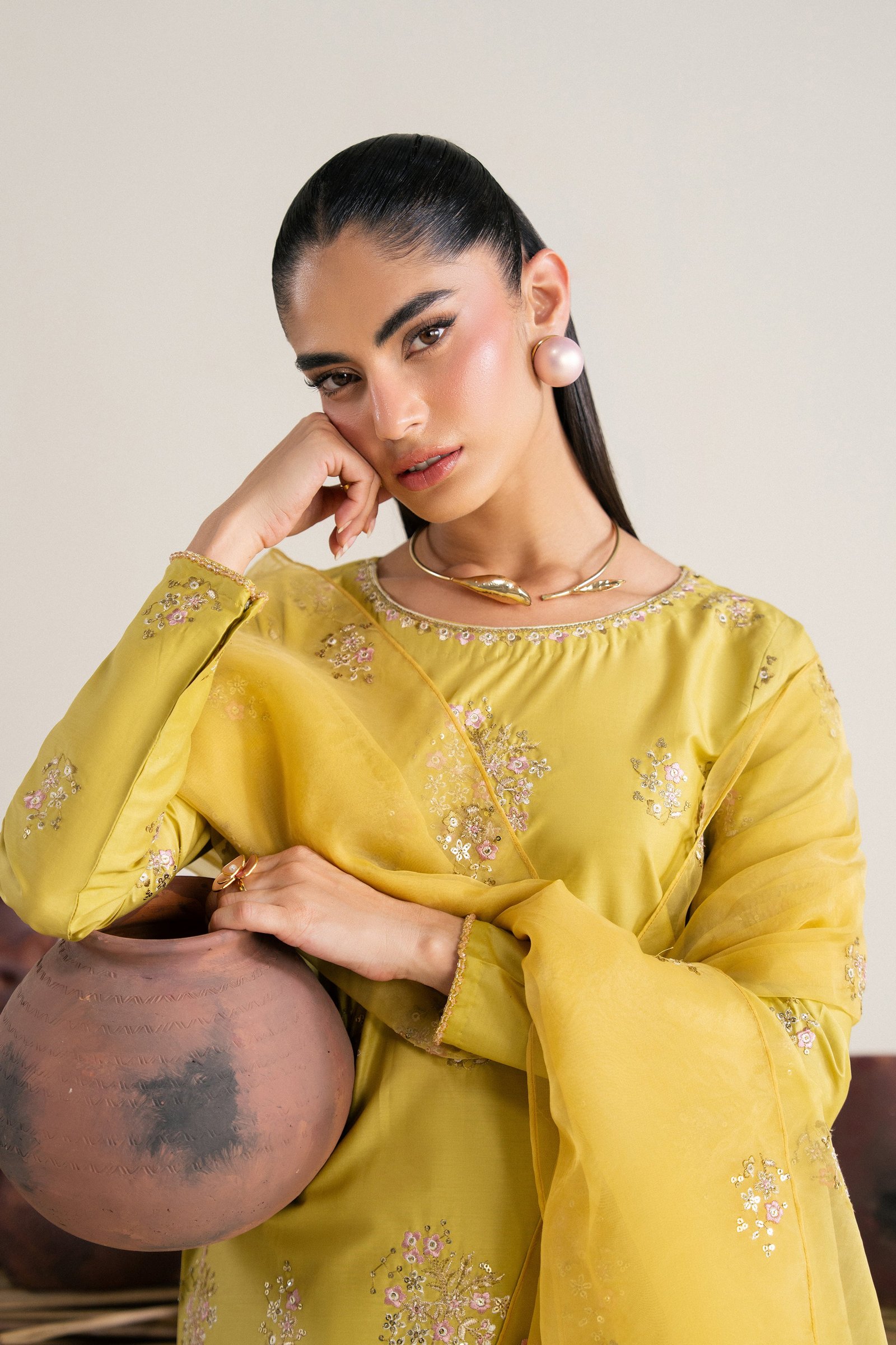 Costa Rica 3Pc - Festive Eid Pret BATIKSS26 BATIK XS / Green Yellow / Giza-S / Green Yellow / Giza-M / Green Yellow / Giza-L / Green Yellow / Giza-XL / Green Yellow / Giza