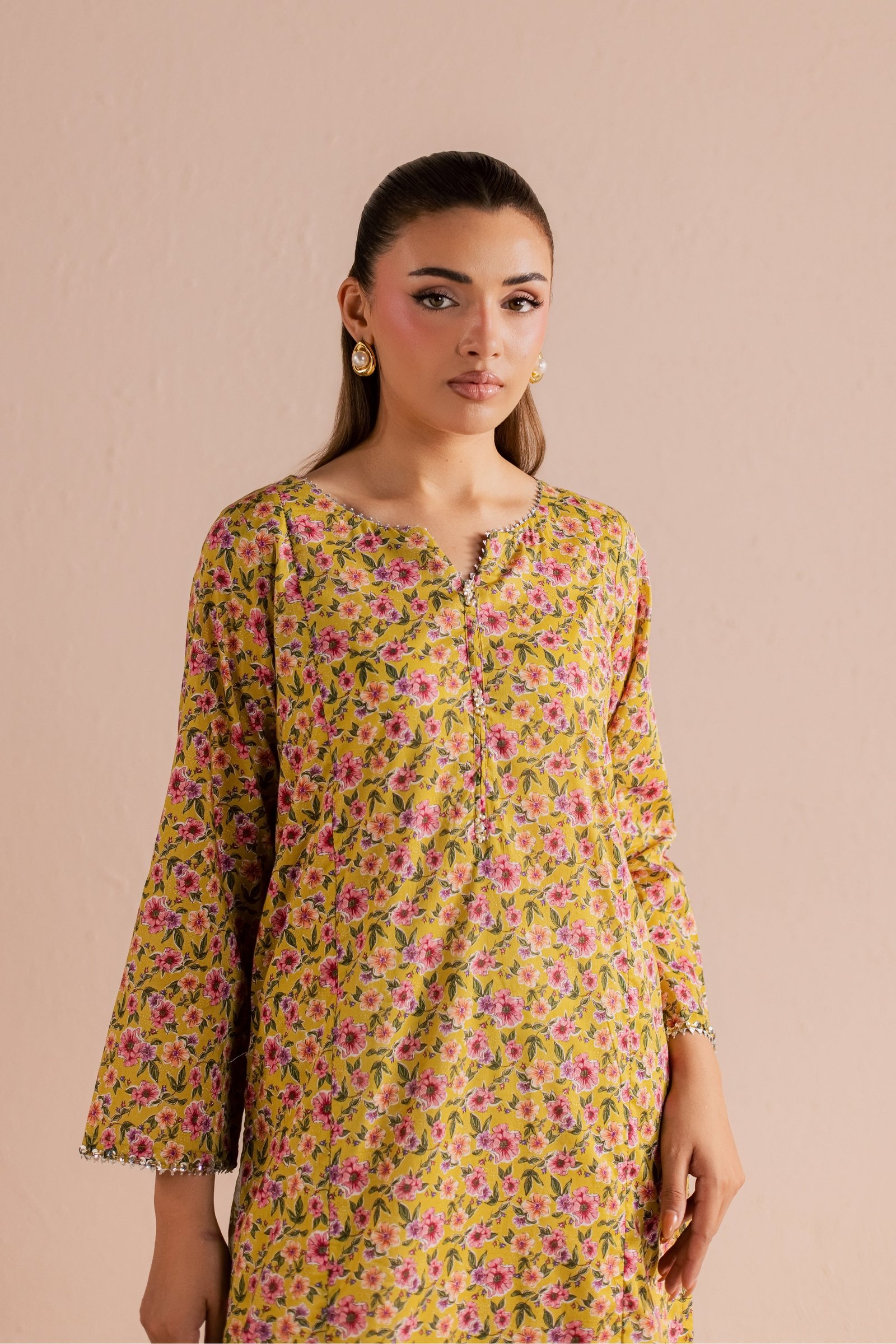 Dan 2Pc - Printed Lawn Dress BATIKSS26 BATIK XS / Mustard / Lawn-S / Mustard / Lawn-M / Mustard / Lawn-L / Mustard / Lawn-XL / Mustard / Lawn
