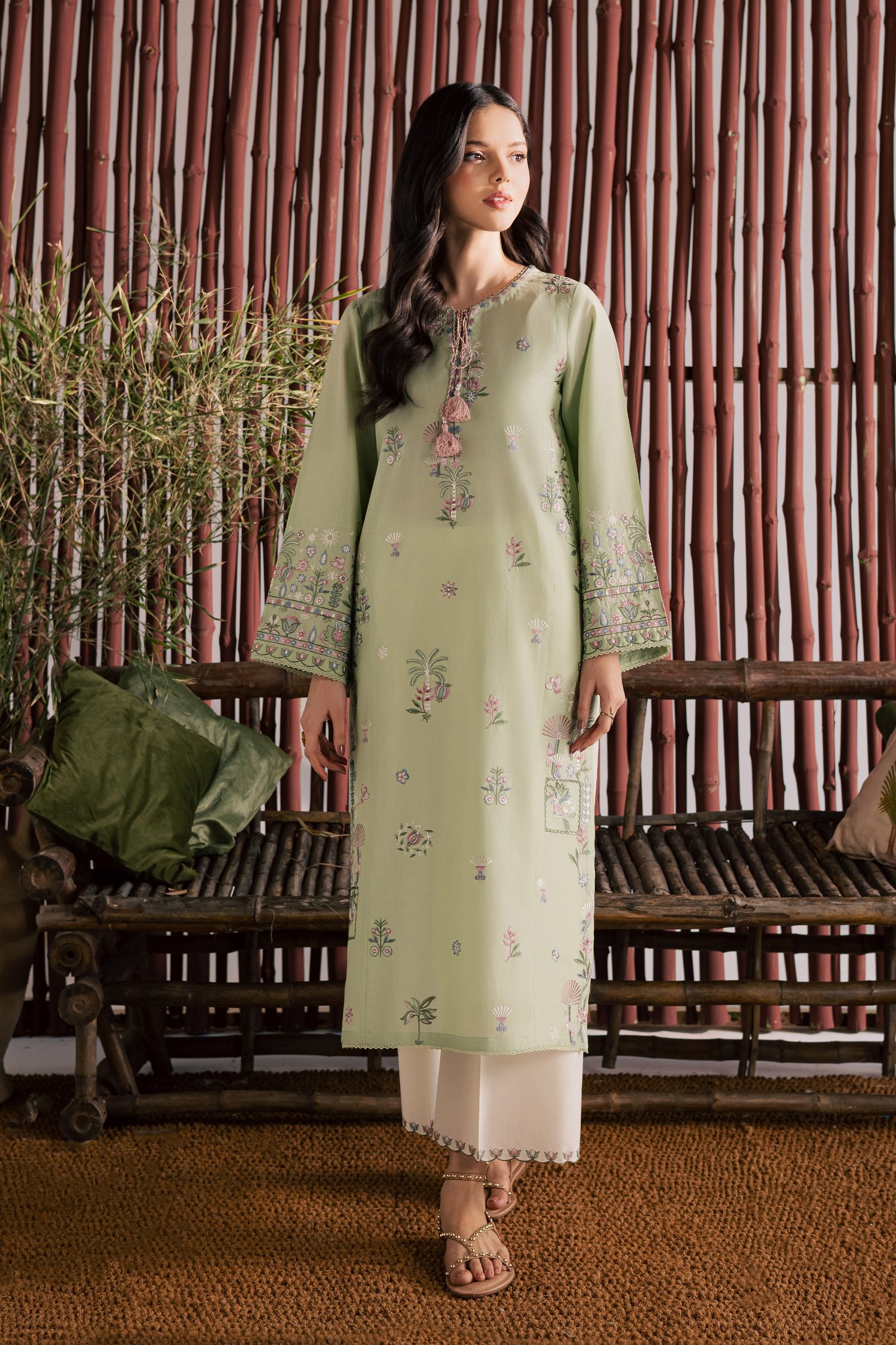  Daphne Laurel 2Pc - Embroidered Lawn Dress EverydayEdit26  BATIK   XS / Laurel Green / Pima Lawn-S / Laurel Green / Pima Lawn-M / Laurel Green / Pima Lawn-L / Laurel Green / Pima Lawn-XL / Laurel Green / Pima Lawn