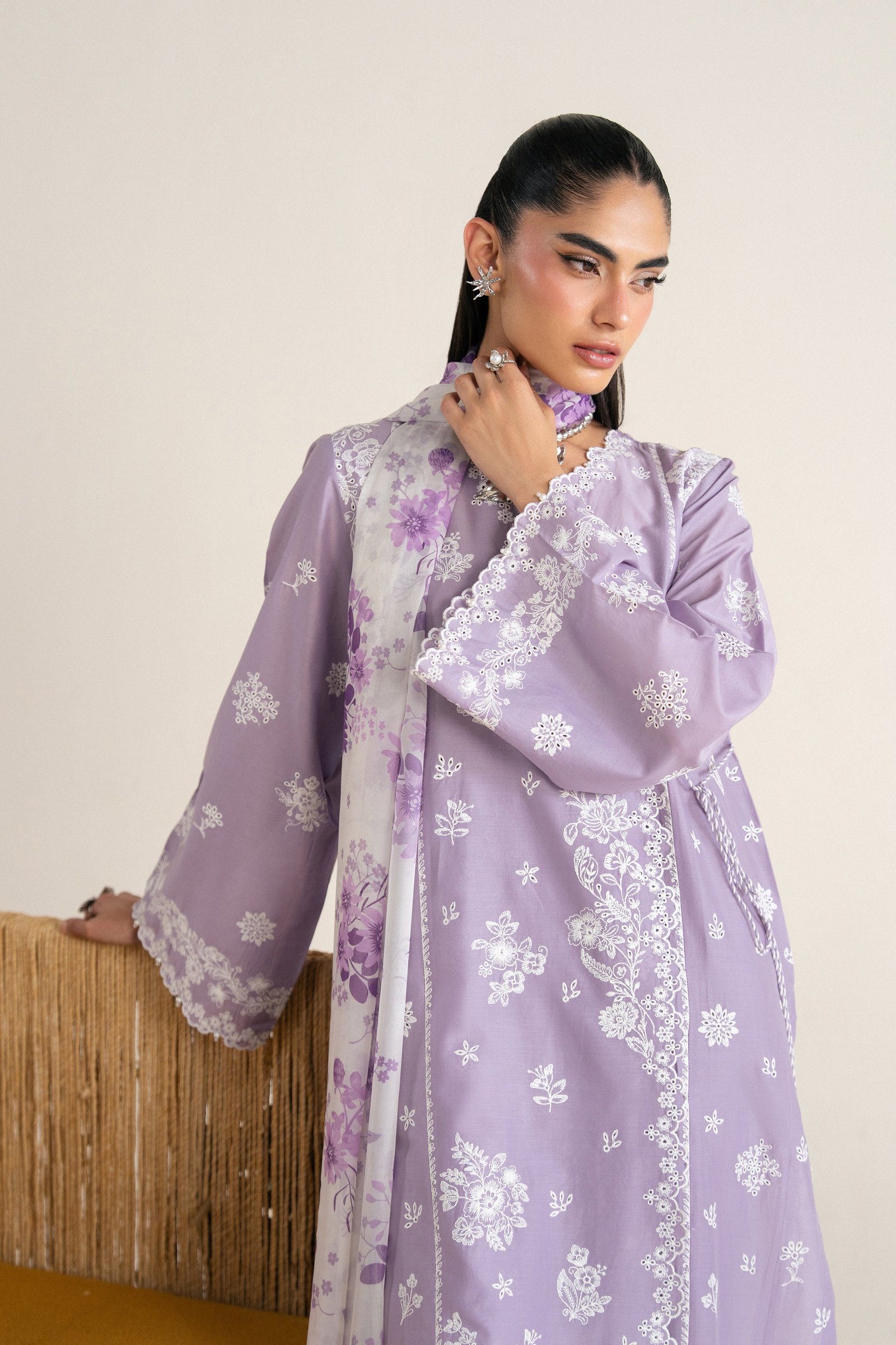 Dusty Lilac 3Pc - Festive Eid Pret BATIKSS26 BATIK XS / Lilac / Pima Lawn-S / Lilac / Pima Lawn-M / Lilac / Pima Lawn-L / Lilac / Pima Lawn-XL / Lilac / Pima Lawn