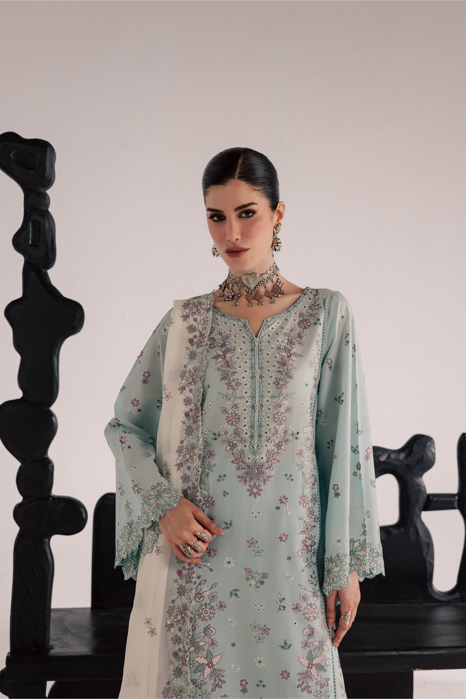 Elide 3Pc - Festive Eid Pret BATIKSS26 BATIK XS / Blue Glow / Pima Lawn-S / Blue Glow / Pima Lawn-M / Blue Glow / Pima Lawn-L / Blue Glow / Pima Lawn-XL / Blue Glow / Pima Lawn