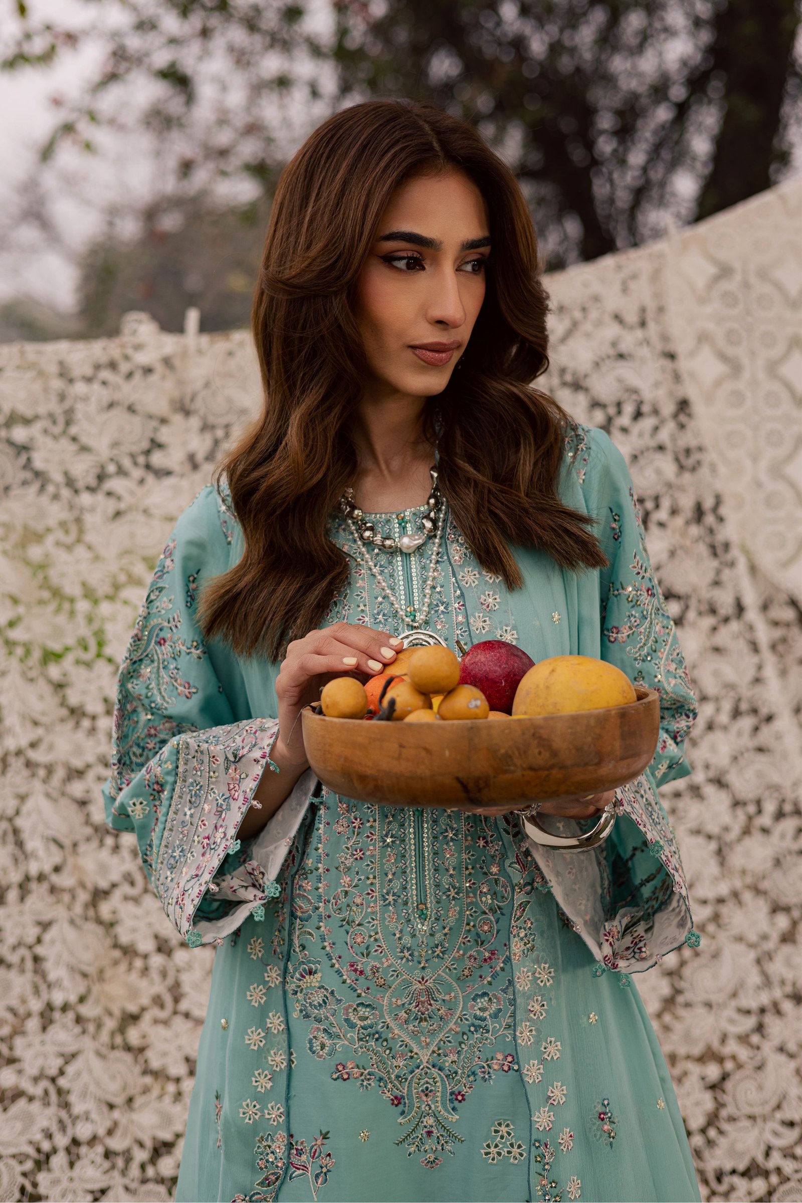 Emerald Toska 3Pc - Festive Embroidered Lawn BATIKEID2026 BATIK XS / Emerald / Pima Lawn-S / Emerald / Pima Lawn-M / Emerald / Pima Lawn-L / Emerald / Pima Lawn-XL / Emerald / Pima Lawn