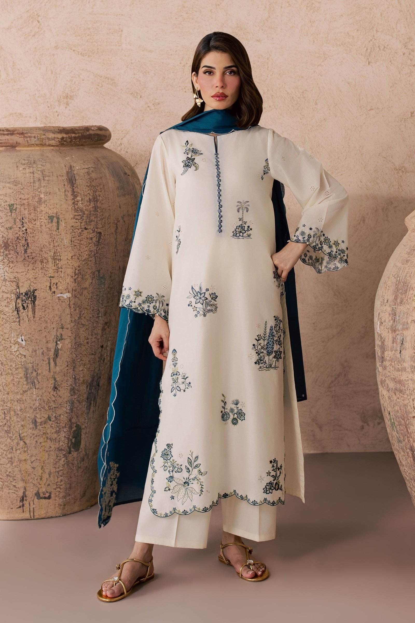  Fable 3Pc - Embroidered Lawn Dress EverydayEdit26  BATIK   XS / Eggnog / Pima Lawn-S / Eggnog / Pima Lawn-M / Eggnog / Pima Lawn-L / Eggnog / Pima Lawn-XL / Eggnog / Pima Lawn