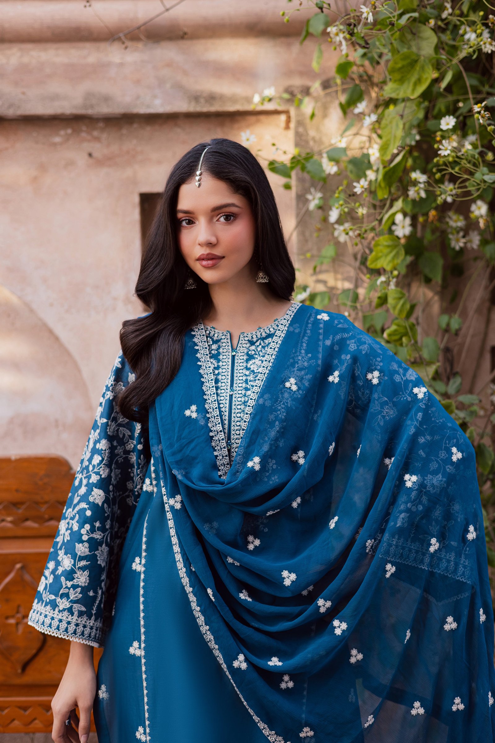 Farsali 3Pc - Festive Embroidered Lawn BATIKEID2026 BATIK XS / Moroccon Blue / Pima Lawn-S / Moroccon Blue / Pima Lawn-M / Moroccon Blue / Pima Lawn-L / Moroccon Blue / Pima Lawn-XL / Moroccon Blue / Pima Lawn