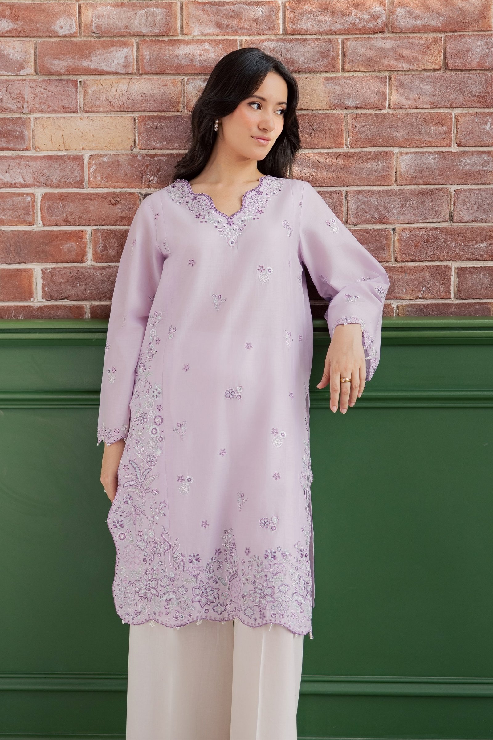 Fleura 2Pc - Embroidered Lawn Dress EverydayEdit26 BATIK XS / Lilac / Pima Lawn