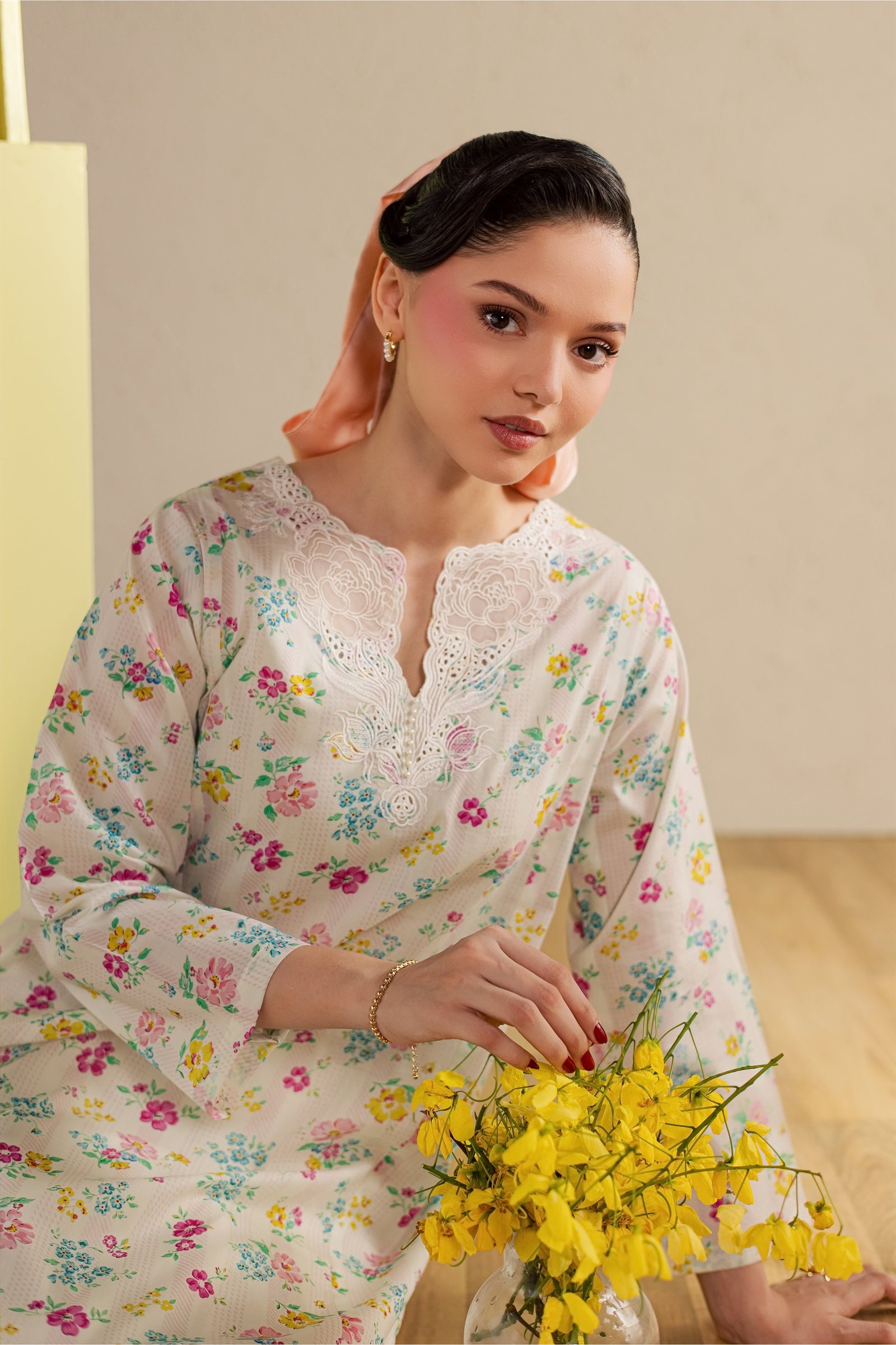  Floral Maze 2Pc - Printed Lawn Dress BATIKSS26  BATIK   XS / Off White / Lawn-S / Off White / Lawn-M / Off White / Lawn-L / Off White / Lawn-XL / Off White / Lawn