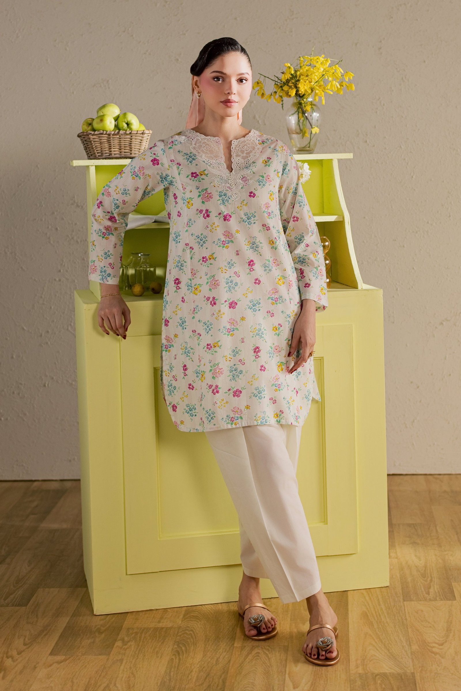  Floral Maze 2Pc - Printed Lawn Dress BATIKSS26  BATIK   XS / Off White / Lawn-S / Off White / Lawn-M / Off White / Lawn-L / Off White / Lawn-XL / Off White / Lawn