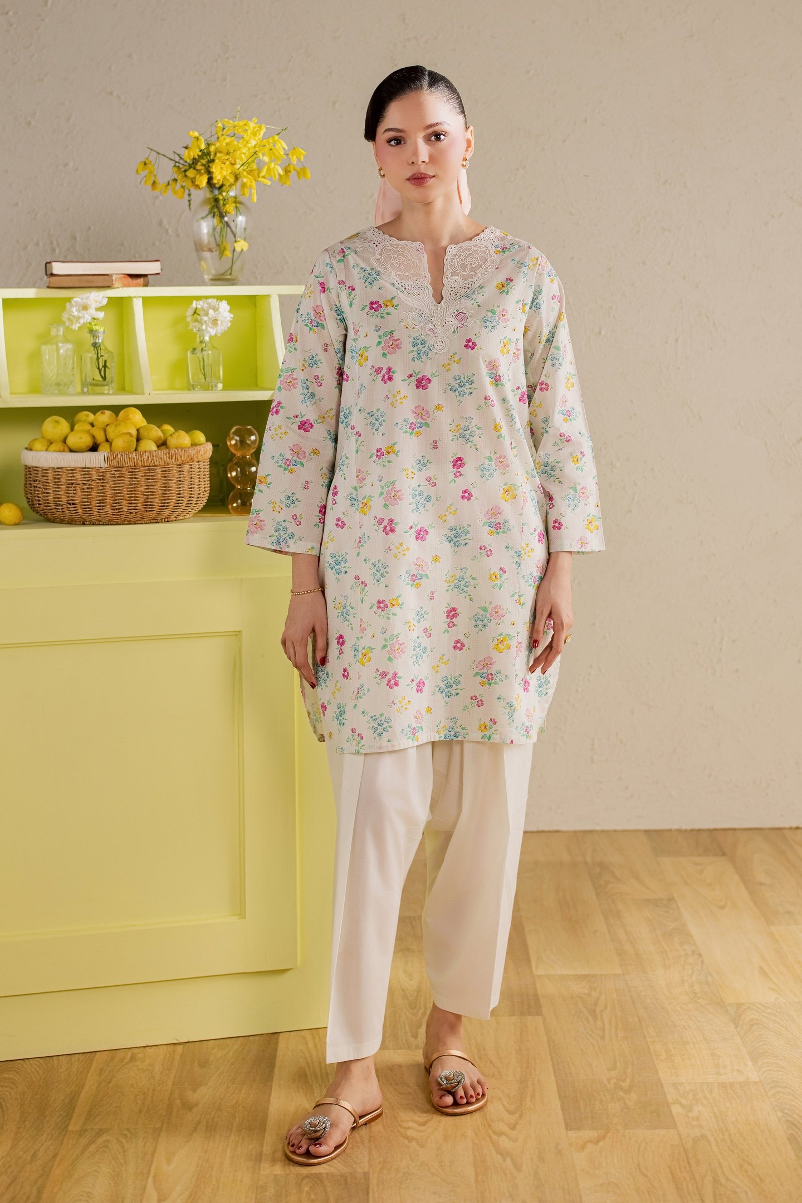 Floral Maze 2Pc - Printed Lawn Dress BATIKSS26 BATIK XS / Off White / Lawn-S / Off White / Lawn-M / Off White / Lawn-L / Off White / Lawn-XL / Off White / Lawn