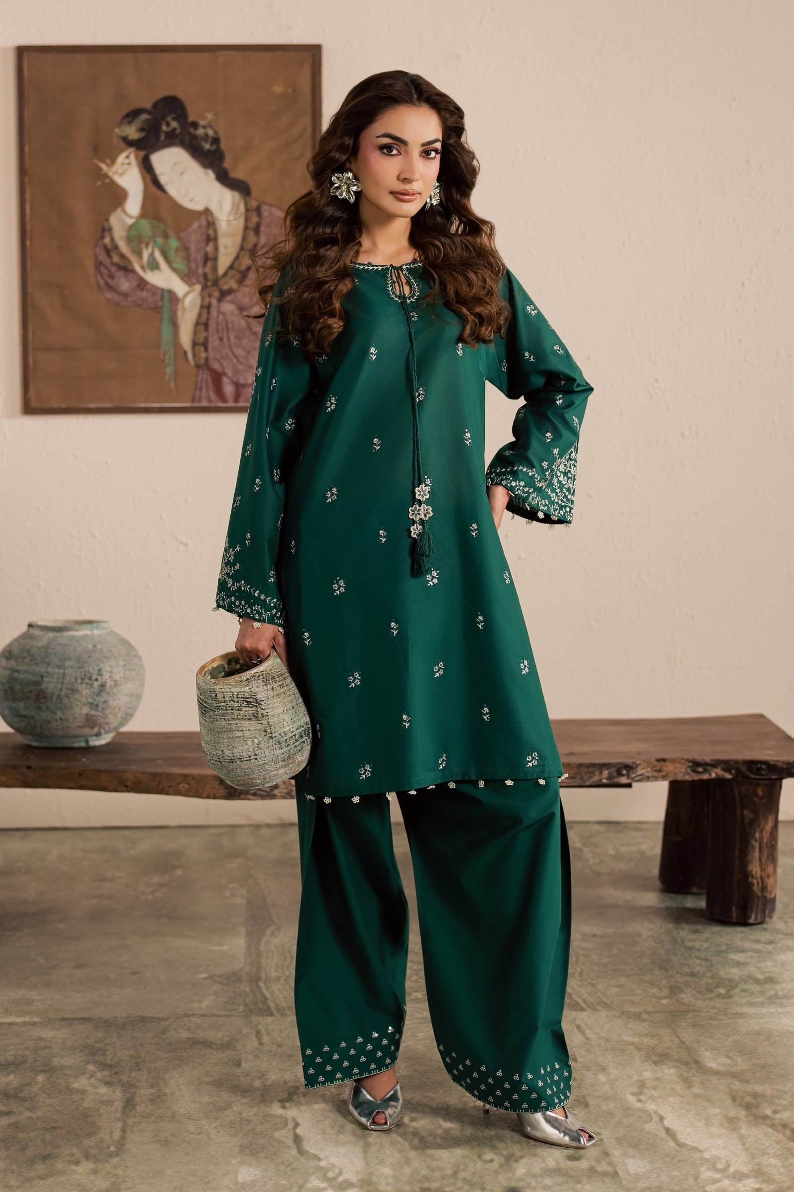  Green Nairobi 2Pc - Embroidered Lawn Dress EverydayEdit26  BATIK   XS / Perzik Green / Pima Lawn-S / Perzik Green / Pima Lawn-M / Perzik Green / Pima Lawn-L / Perzik Green / Pima Lawn-XL / Perzik Green / Pima Lawn