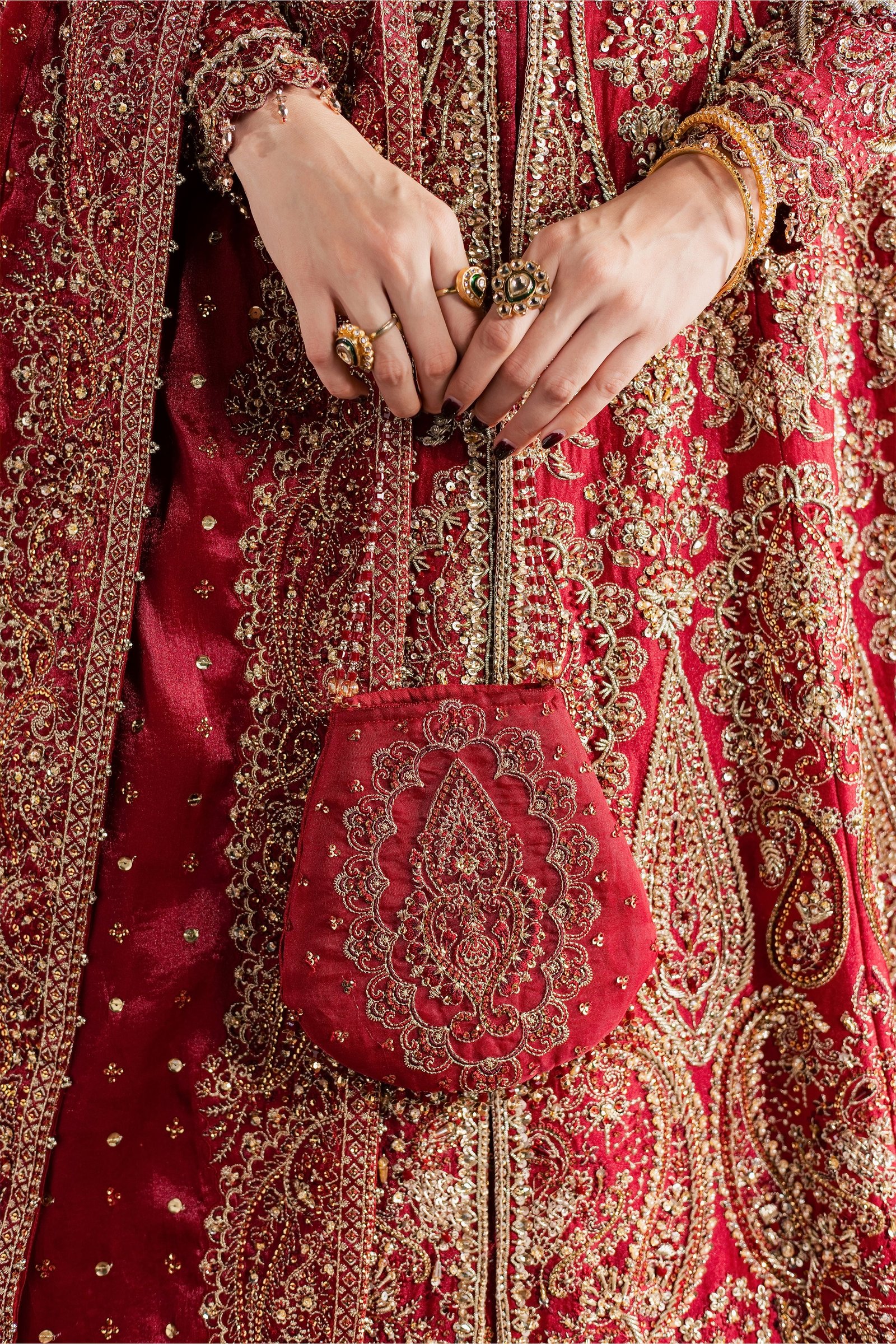 Gul e Zeenat 4Pc - Bridal Dress BATIKBRIDAL2026  BATIK   S / Red / Luméra Silk