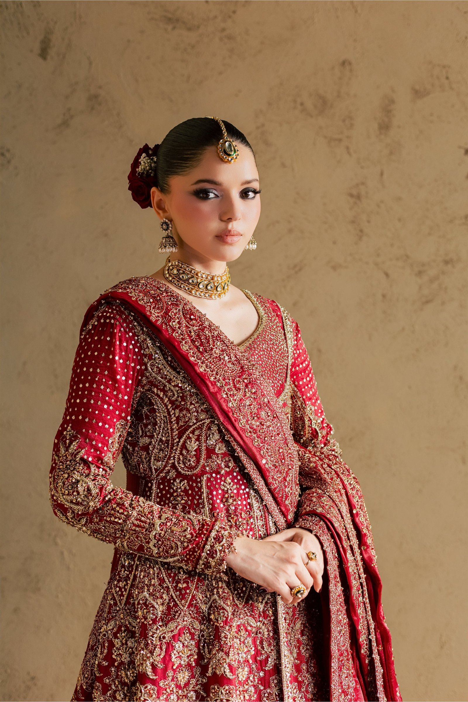 Gul e Zeenat 4Pc - Bridal Dress BATIKBRIDAL2026 BATIK S / Red / Luméra Silk