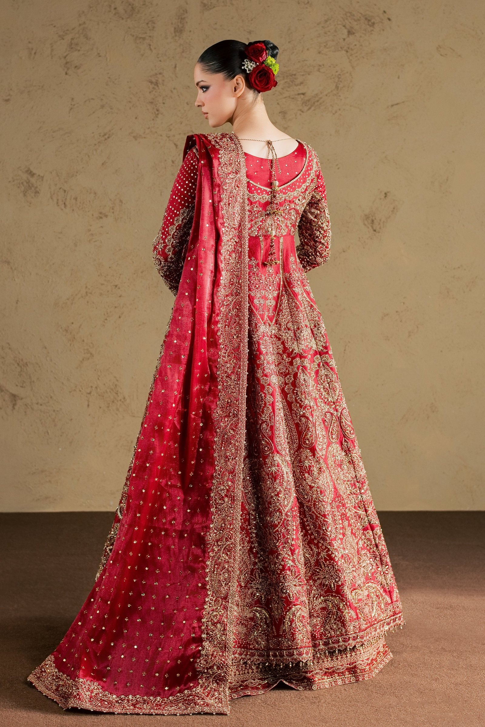 Gul e Zeenat 4Pc - Bridal Dress BATIKBRIDAL2026  BATIK   S / Red / Luméra Silk