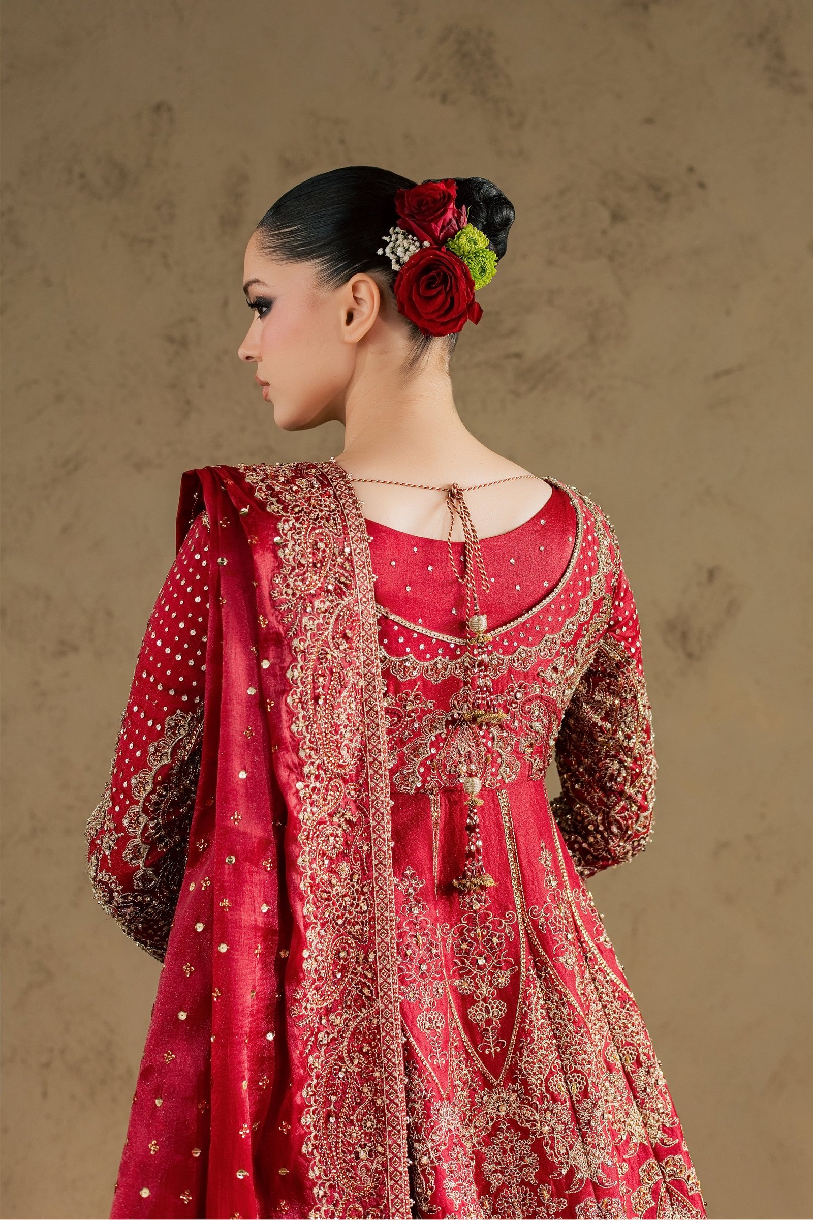 Gul e Zeenat 4Pc - Bridal Dress BATIKBRIDAL2026 BATIK S / Red / Luméra Silk