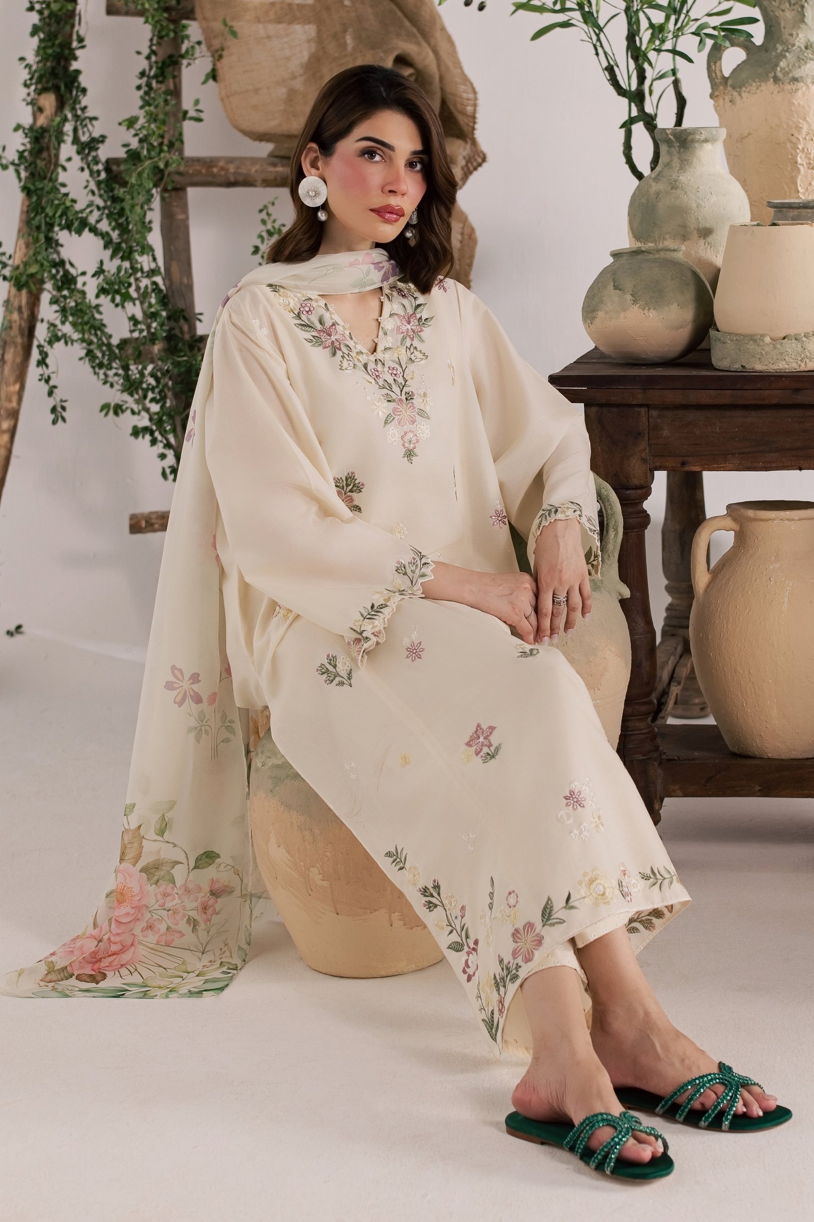  Gulaab Bahaar 3Pc - Embroidered Lawn Dress EverydayEdit26  BATIK   XS / Off White / Pima Lawn-S / Off White / Pima Lawn-M / Off White / Pima Lawn-L / Off White / Pima Lawn-XL / Off White / Pima Lawn