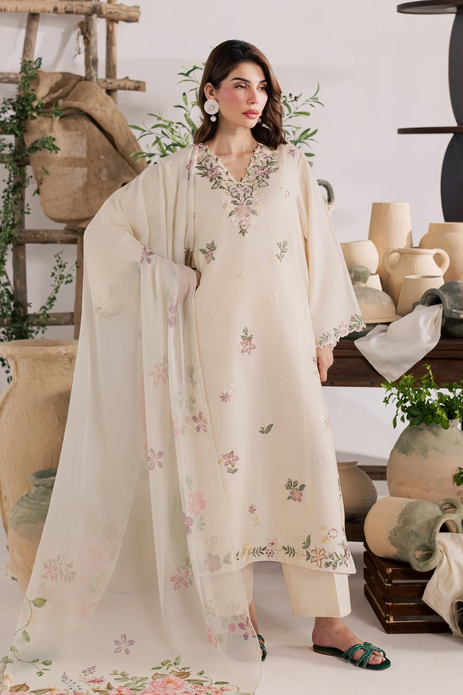  Gulaab Bahaar 3Pc - Embroidered Lawn Dress EverydayEdit26  BATIK   XS / Off White / Pima Lawn-S / Off White / Pima Lawn-M / Off White / Pima Lawn-L / Off White / Pima Lawn-XL / Off White / Pima Lawn