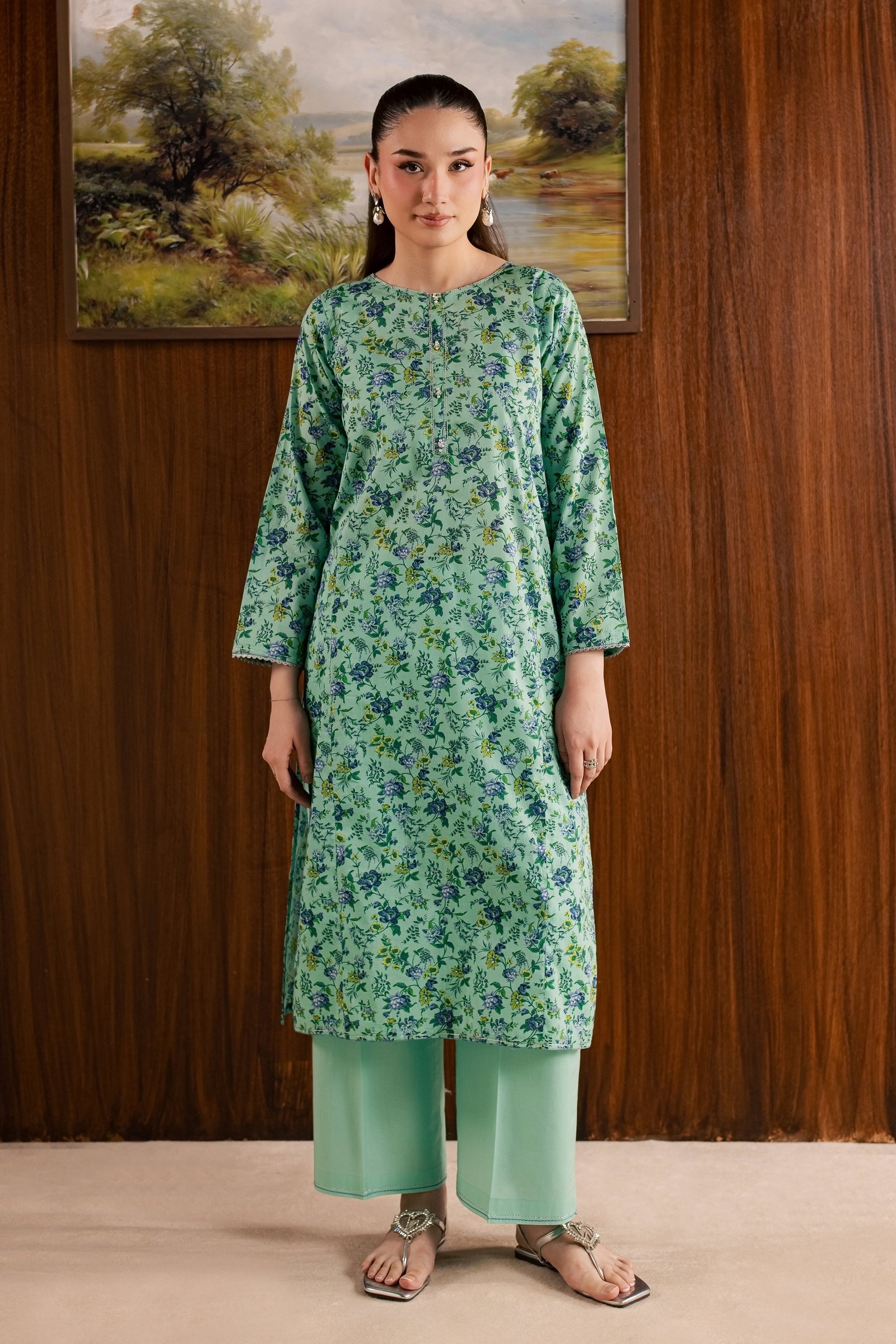 Hanna 2Pc - Printed Lawn Dress BATIKSS26 BATIK XS / Blue / Lawn-S / Blue / Lawn-M / Blue / Lawn-L / Blue / Lawn-XL / Blue / Lawn