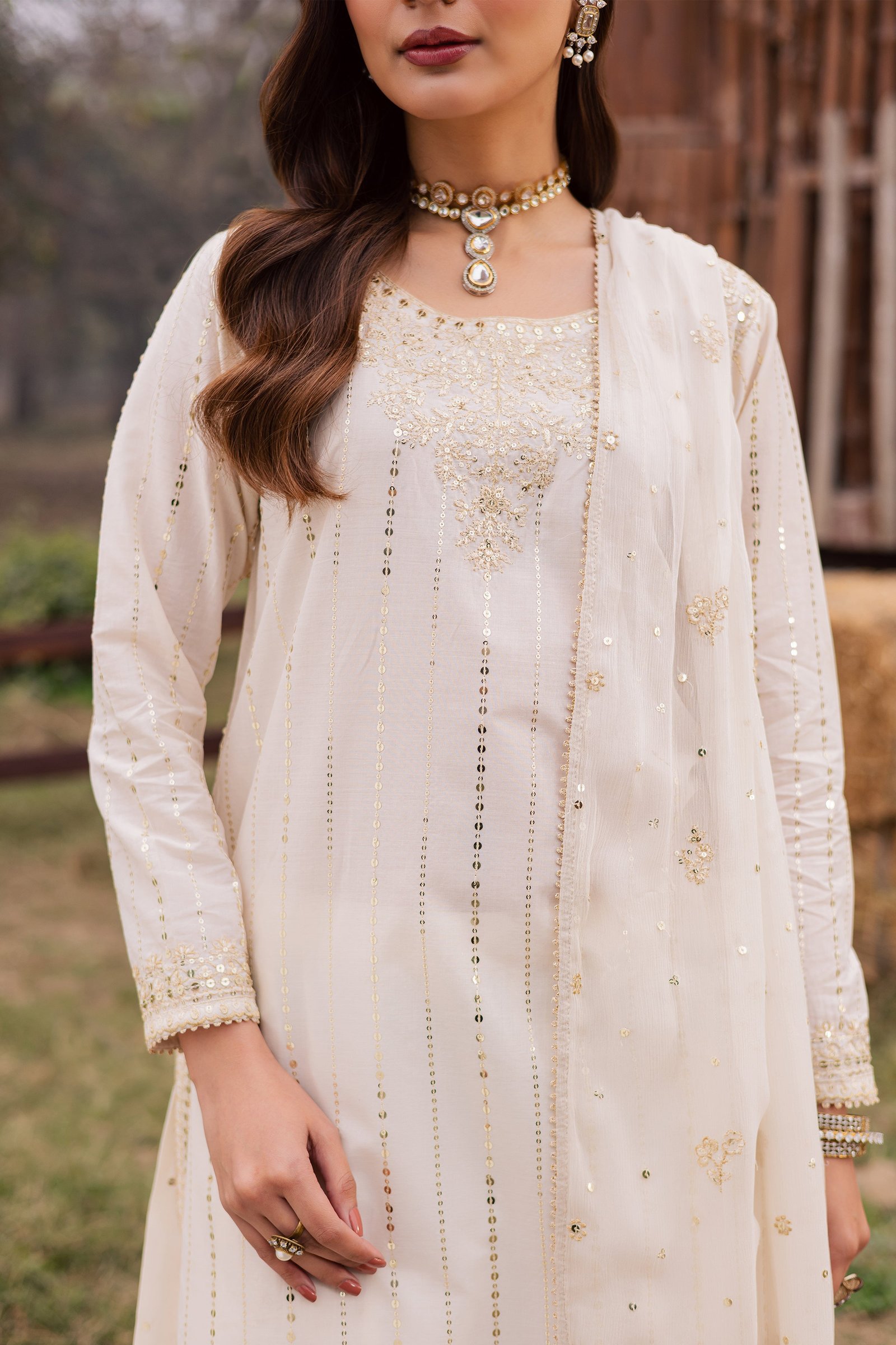 Hans 3Pc - Festive Embroidered Lawn BATIKEID2026 BATIK XS / White Swan / Pima Lawn-S / White Swan / Pima Lawn-M / White Swan / Pima Lawn-L / White Swan / Pima Lawn-XL / White Swan / Pima Lawn