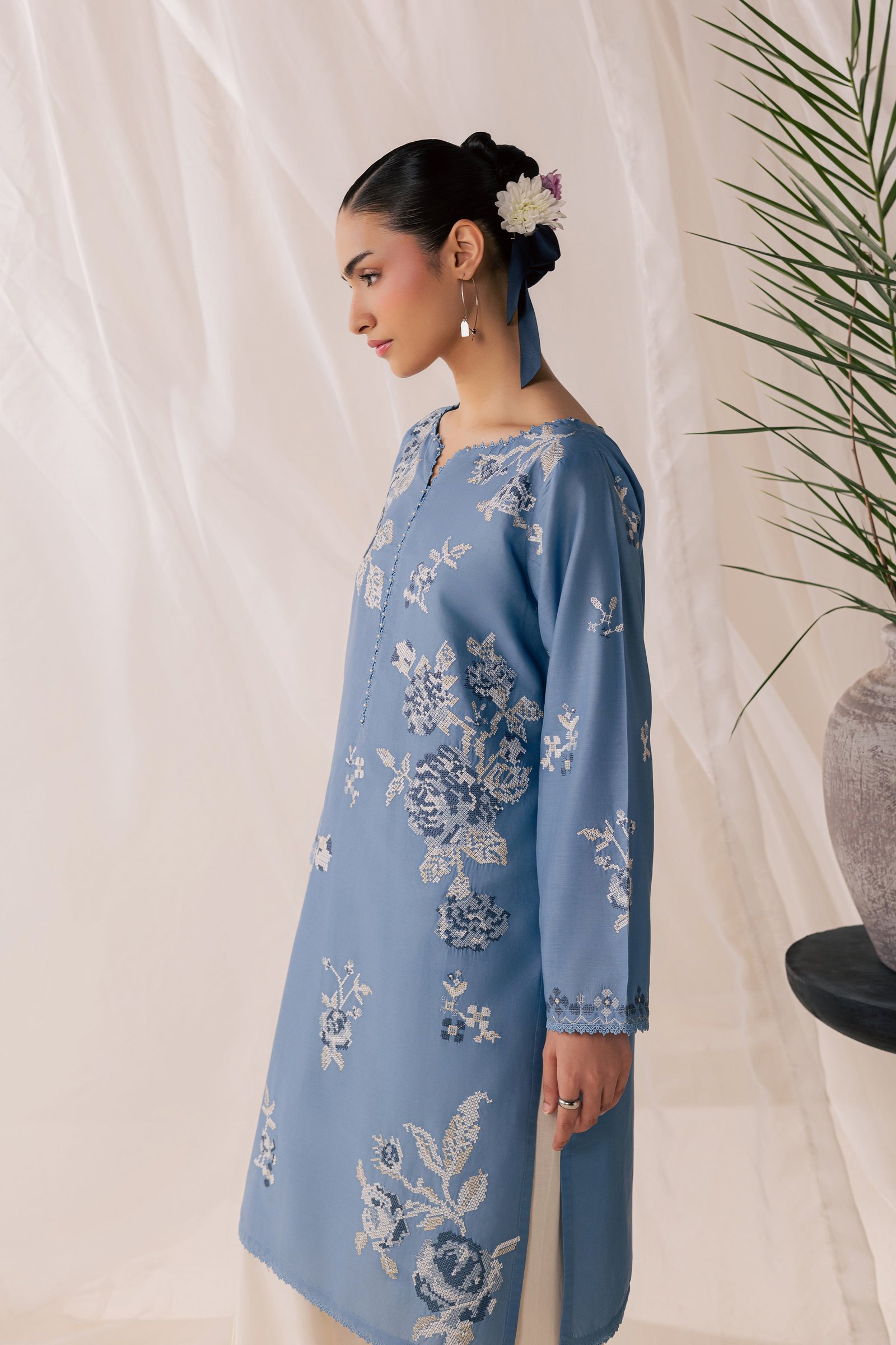 Havier 2Pc - Luxury Embroidered Lawn BATIKSS26 BATIK XS / Quite Harbor / Pima Lawn