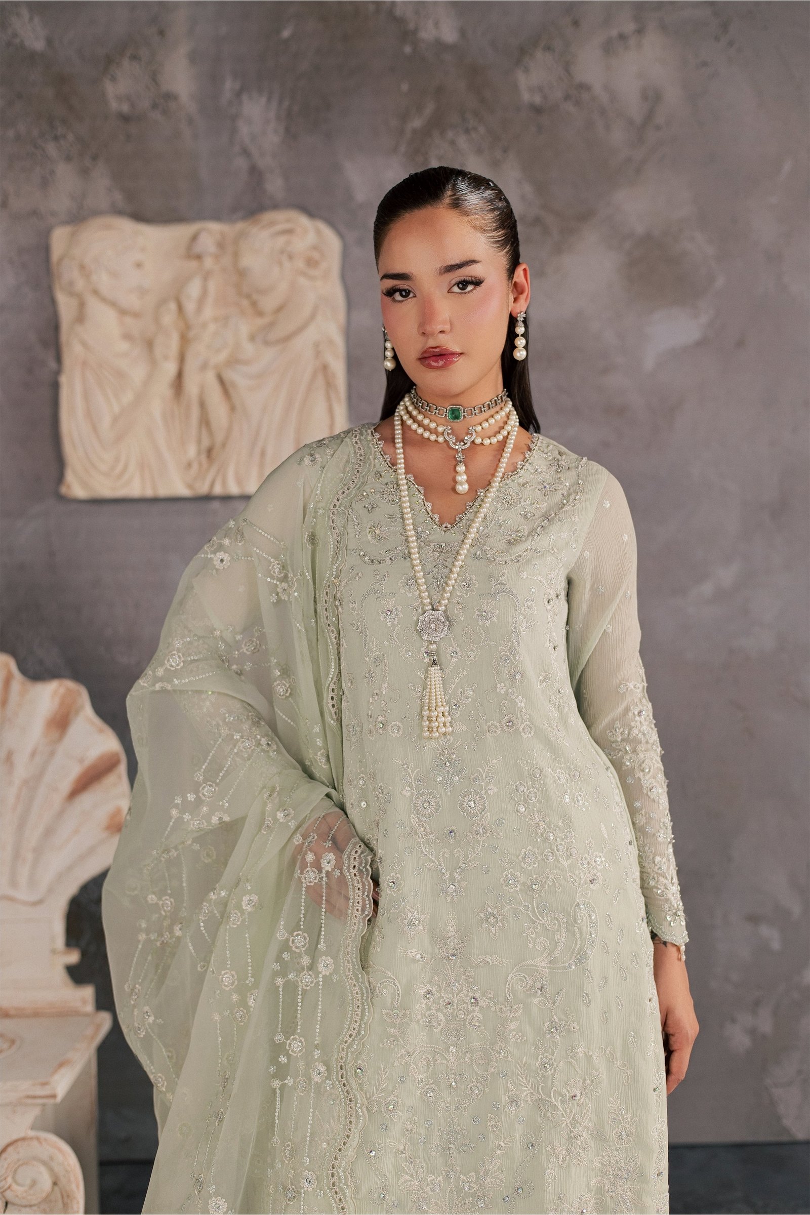 Hayes 3Pc - Festive Luxe Pret BATIKSTUDIO2026 BATIK S / Mint Green / Crinkle-M / Mint Green / Crinkle-L / Mint Green / Crinkle