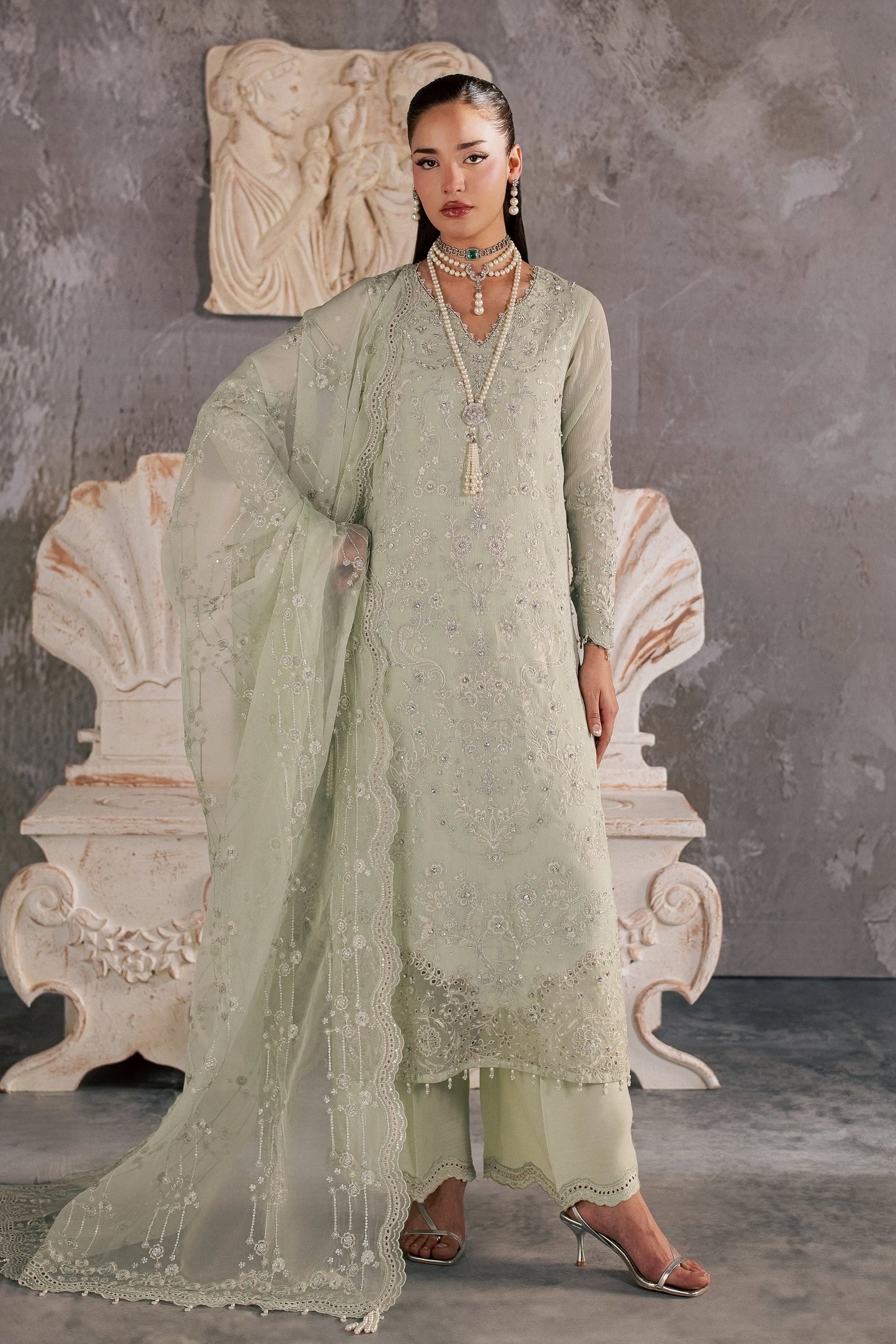 Hayes 3Pc - Festive Luxe Pret BATIKSTUDIO2026 BATIK S / Mint Green / Crinkle-M / Mint Green / Crinkle-L / Mint Green / Crinkle