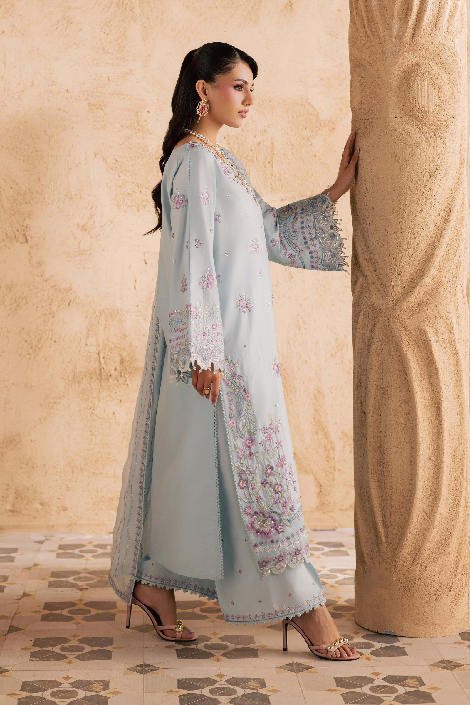 Ice 3Pc - Embroidered Festive Pret BATIKSS26 BATIK XS / Baby Blue / Giza-S / Baby Blue / Giza-M / Baby Blue / Giza-L / Baby Blue / Giza-XL / Baby Blue / Giza
