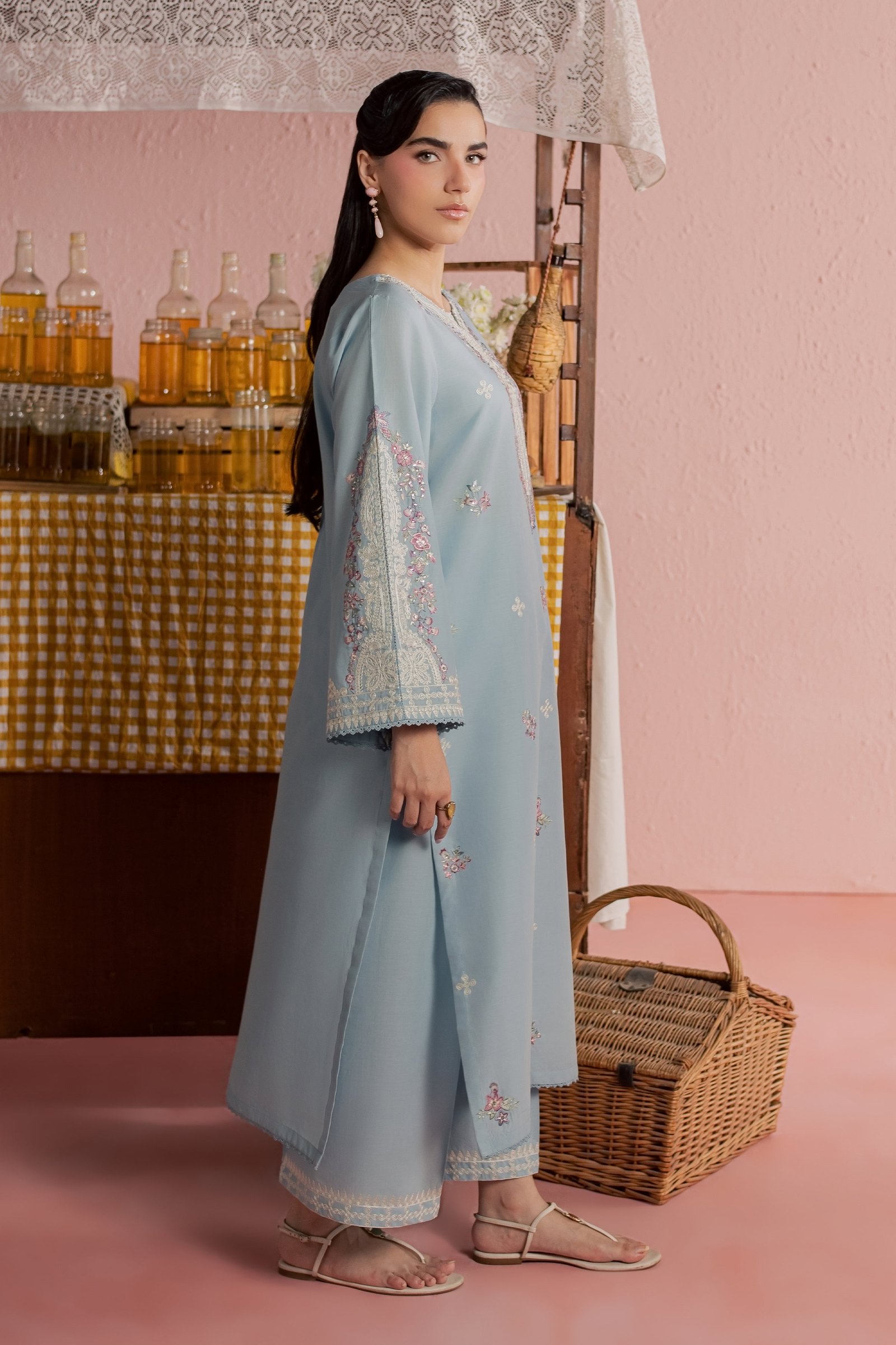 Ilya 2Pc - Embroidered Lawn Dress BATIKSS26 BATIK XS / Sky Blue / Pima Lawn-S / Sky Blue / Pima Lawn-M / Sky Blue / Pima Lawn-L / Sky Blue / Pima Lawn-XL / Sky Blue / Pima Lawn