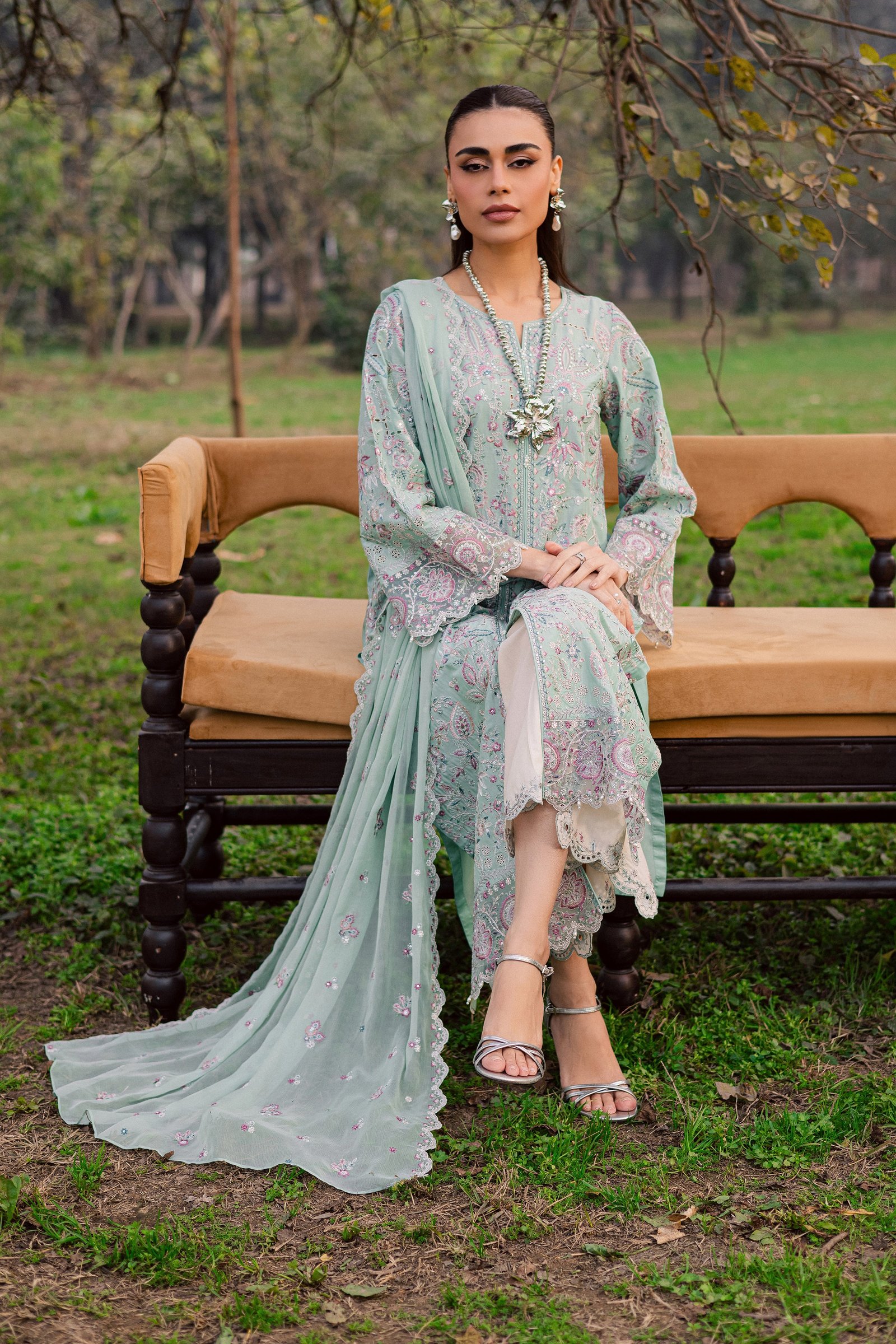 Iridule 3Pc - Festive Embroidered Lawn BATIKEID2026 BATIK XS / Pearly Blue / Pima Lawn-S / Pearly Blue / Pima Lawn-M / Pearly Blue / Pima Lawn-L / Pearly Blue / Pima Lawn-XL / Pearly Blue / Pima Lawn