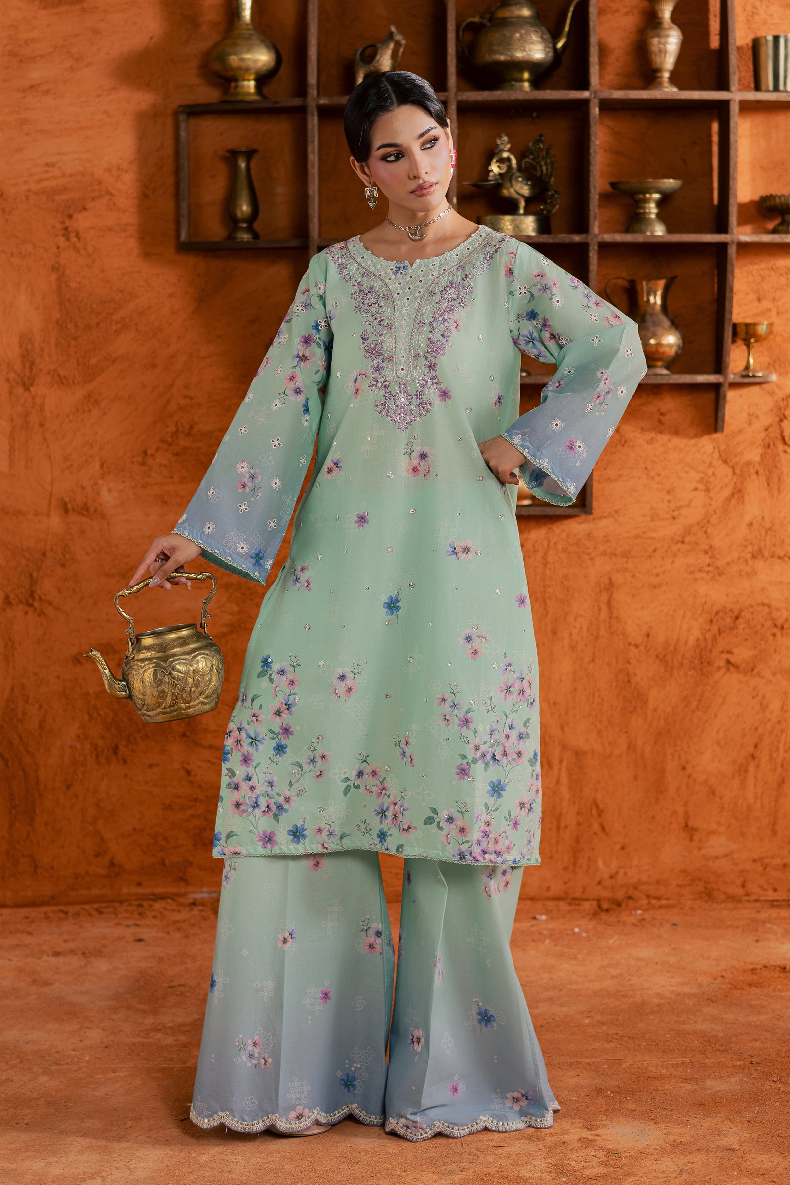 Ivoria 2Pc - Printed Lawn Dress BATIKEID2026 BATIK XS / Sea Green / Lawn-S / Sea Green / Lawn-M / Sea Green / Lawn-L / Sea Green / Lawn-XL / Sea Green / Lawn