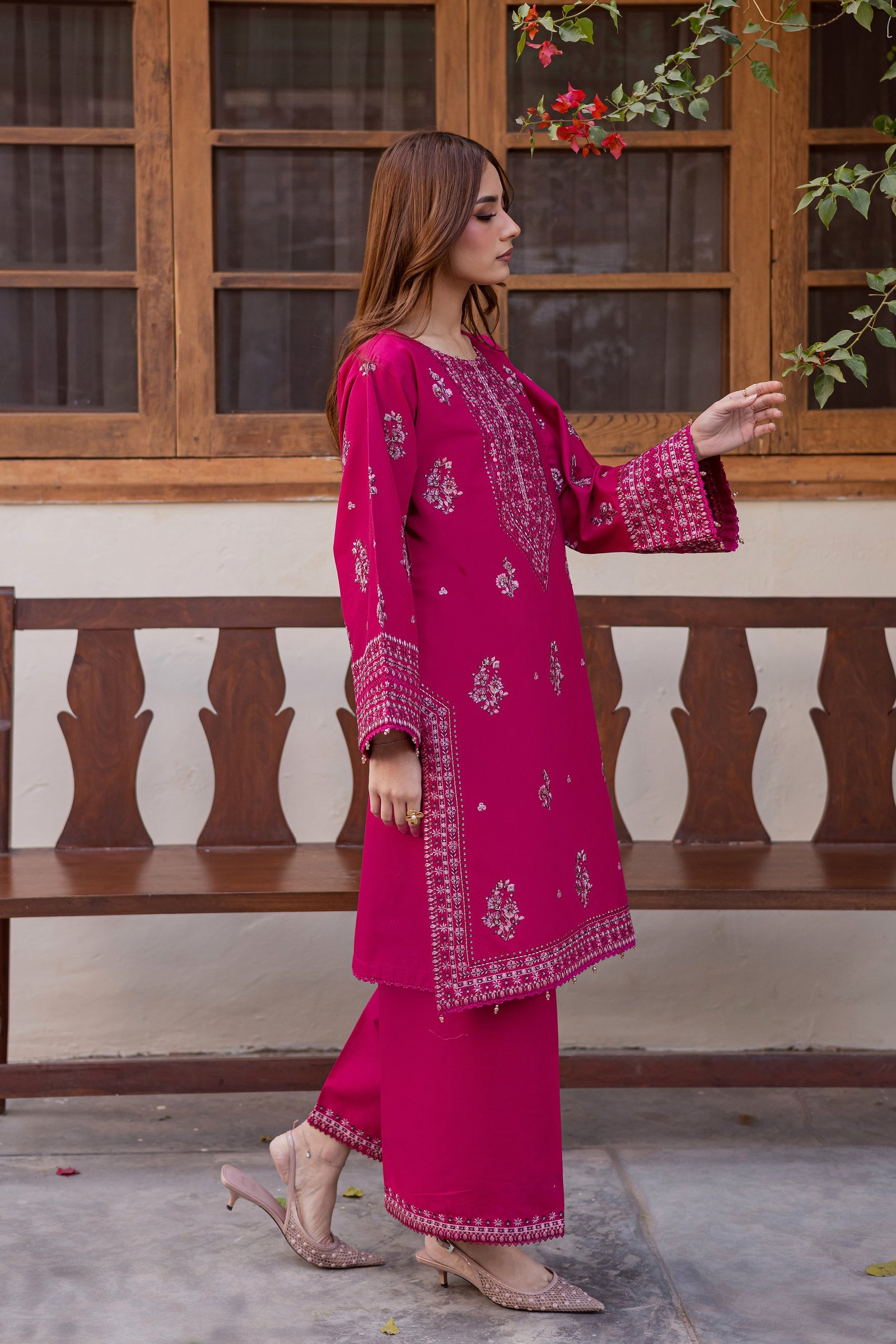  Jahan ara 2Pc - Embroidered Khaddar Dress BATIK WINTER PRET 2025  BATIK   XS / Sangria / Khaddar-S / Sangria / Khaddar-M / Sangria / Khaddar-L / Sangria / Khaddar-XL / Sangria / Khaddar