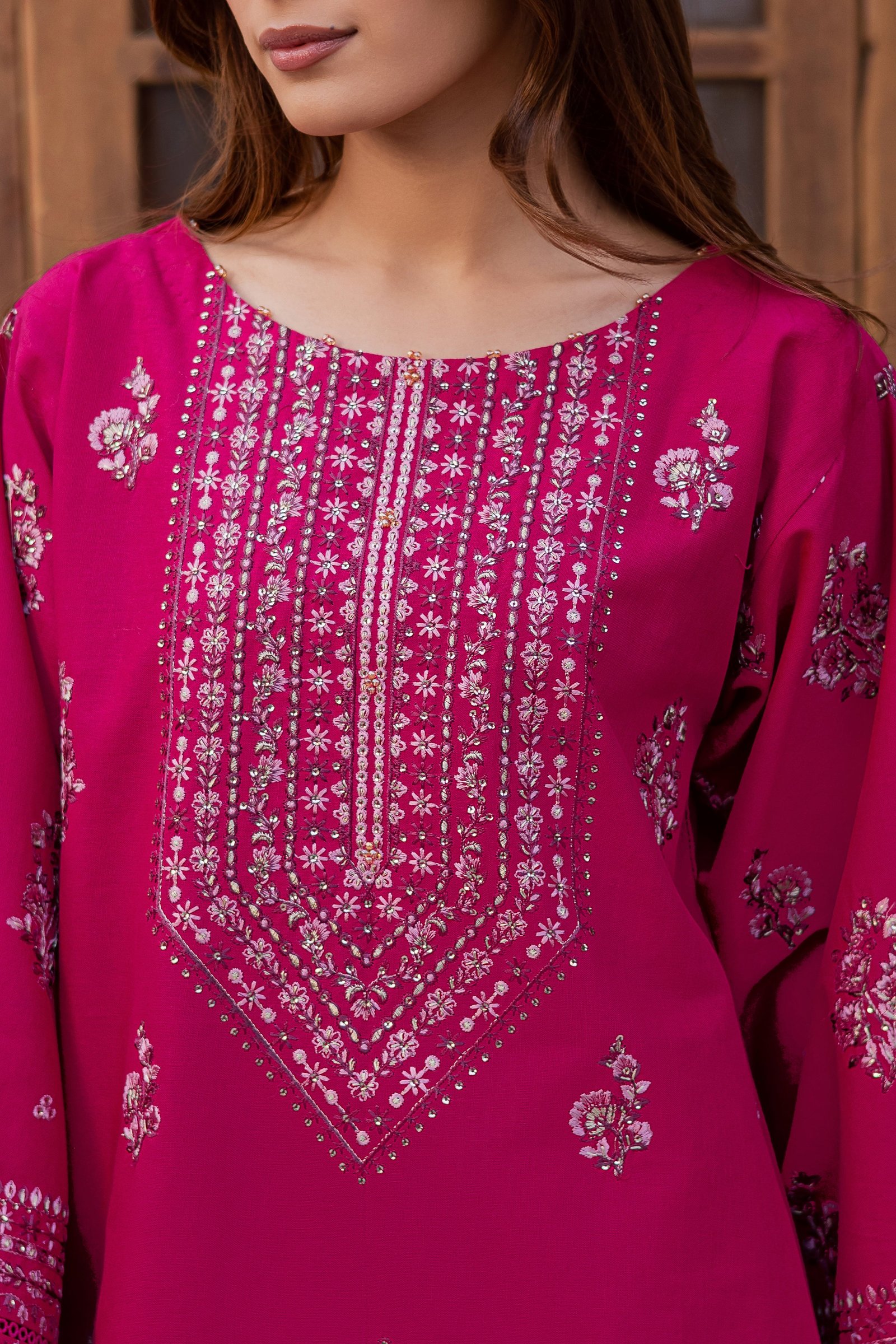  Jahan ara 2Pc - Embroidered Khaddar Dress BATIK WINTER PRET 2025  BATIK   XS / Sangria / Khaddar-S / Sangria / Khaddar-M / Sangria / Khaddar-L / Sangria / Khaddar-XL / Sangria / Khaddar