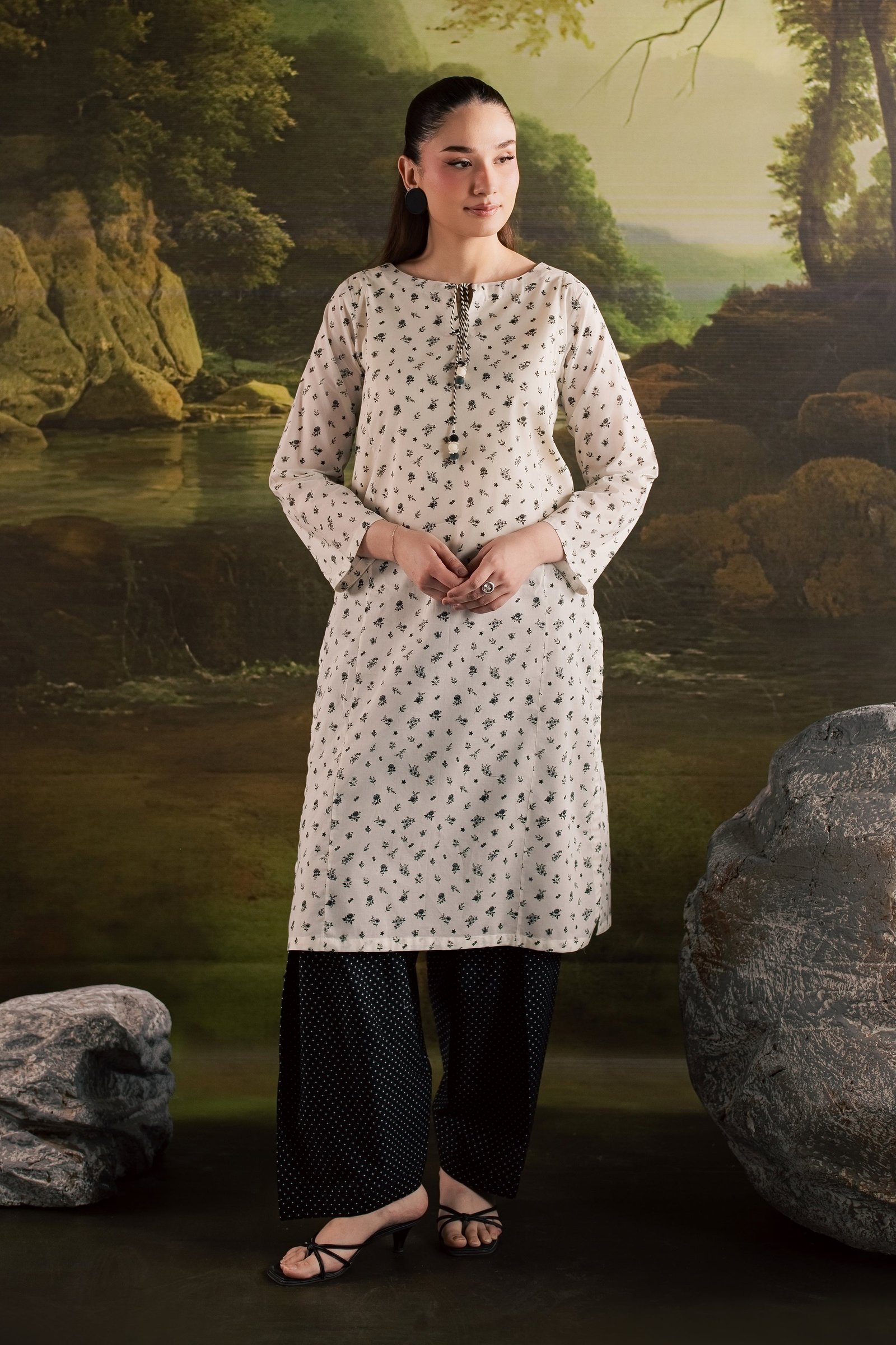 Jett 2Pc - Printed Lawn Dress BATIKSS26 BATIK XS / Off White / Lawn-S / Off White / Lawn-M / Off White / Lawn-L / Off White / Lawn-XL / Off White / Lawn