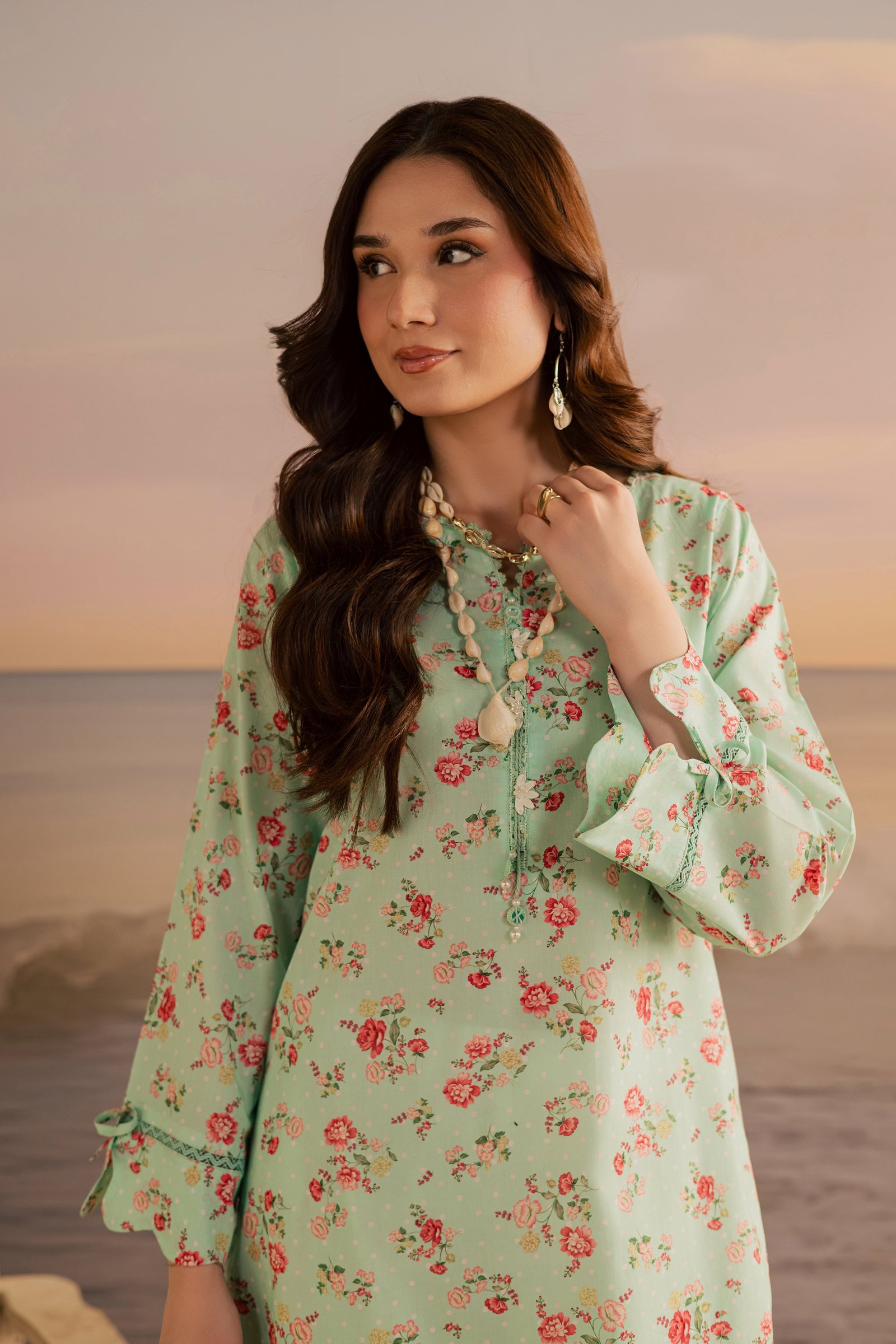 Joanna 2Pc - Printed Lawn Dress BATIKSS26 BATIK XS / Green / Lawn-S / Green / Lawn-M / Green / Lawn-L / Green / Lawn-XL / Green / Lawn