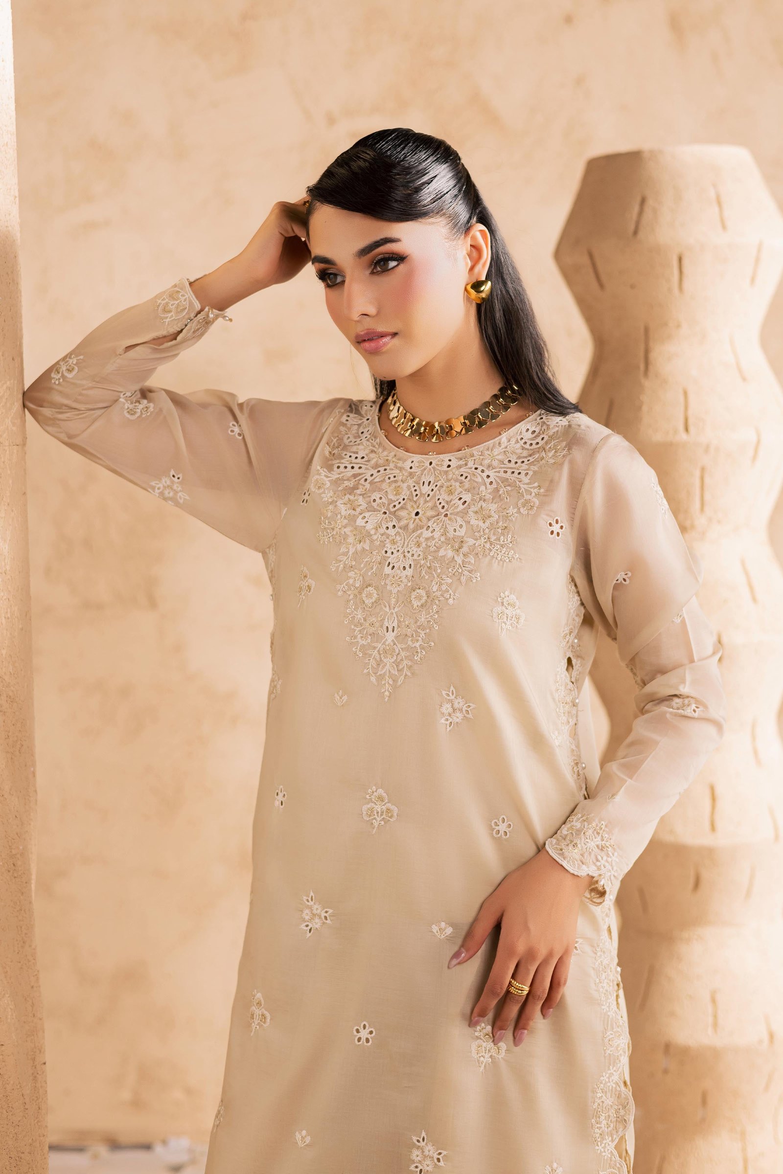 Jude 2Pc - Embroidered Festive Pret BATIKSS26 BATIK XS / Skin / Paper Silk-S / Skin / Paper Silk-M / Skin / Paper Silk-L / Skin / Paper Silk-XL / Skin / Paper Silk