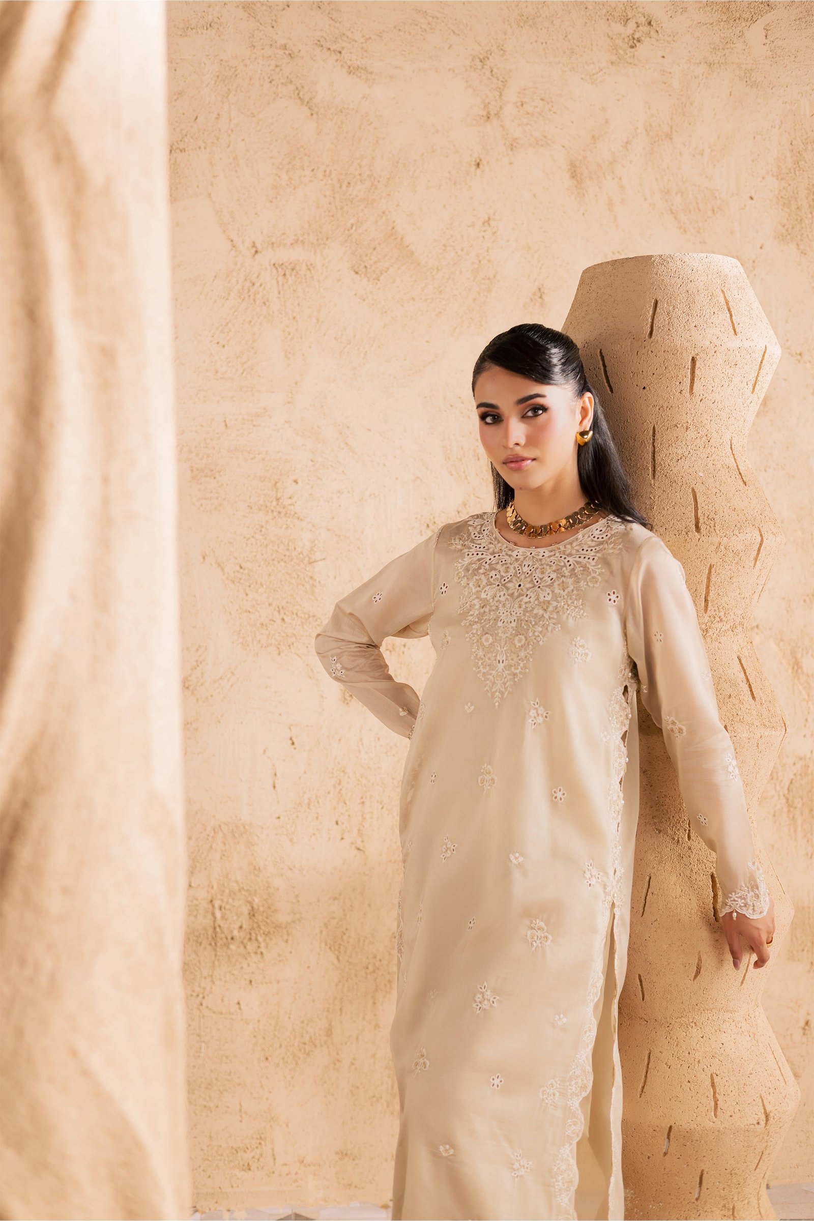 Jude 2Pc - Embroidered Festive Pret BATIKSS26 BATIK XS / Skin / Paper Silk-S / Skin / Paper Silk-M / Skin / Paper Silk-L / Skin / Paper Silk-XL / Skin / Paper Silk