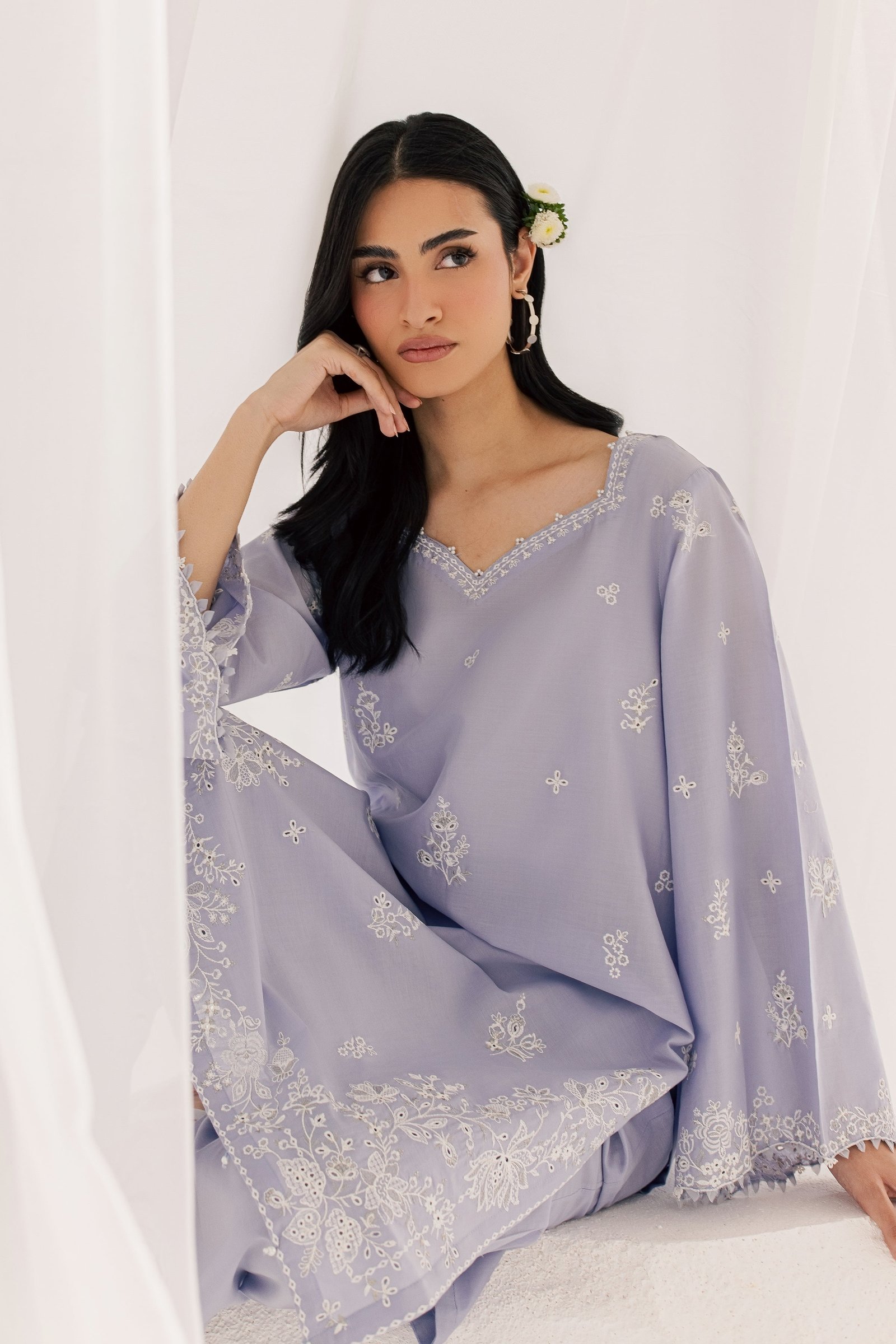 Junie 2Pc - Embroidered Lawn Dress EverydayEdit26 BATIK XS / Languid Lavender / Pima Lawn-S / Languid Lavender / Pima Lawn-M / Languid Lavender / Pima Lawn-L / Languid Lavender / Pima Lawn-XL / Languid Lavender / Pima Lawn