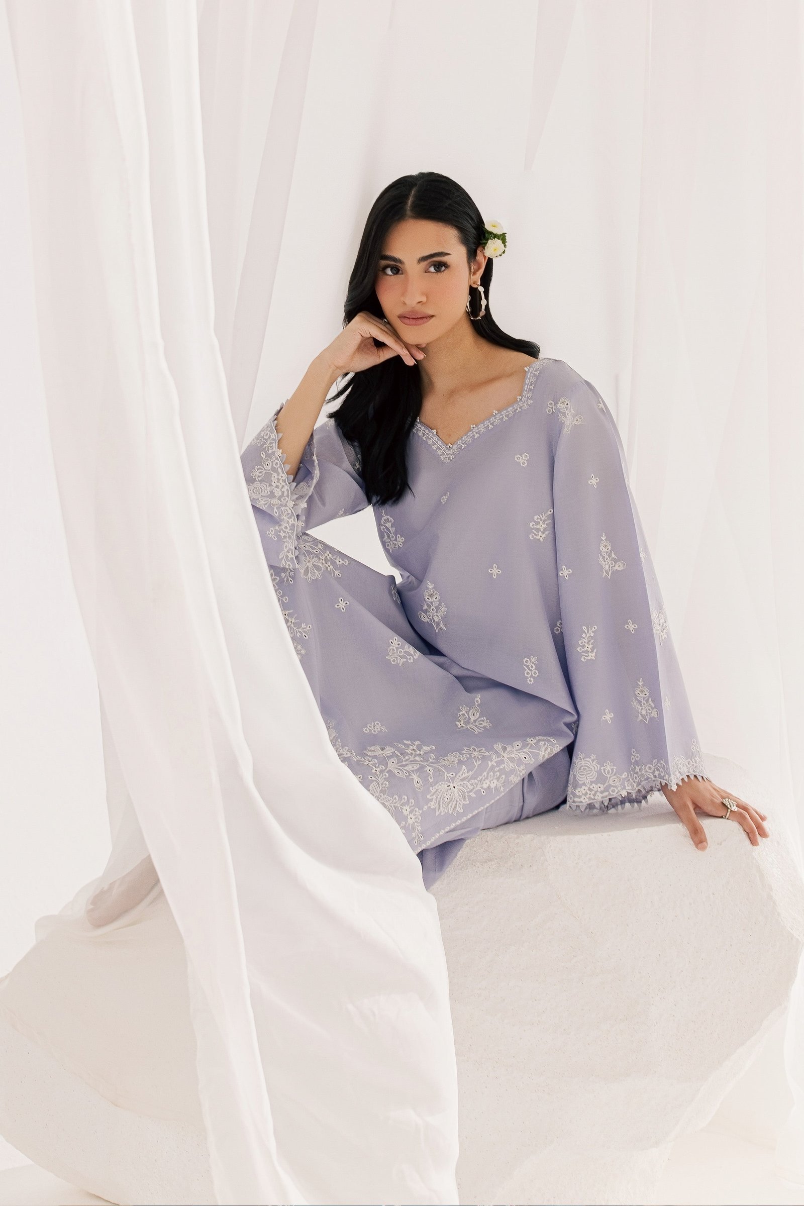 Junie 2Pc - Embroidered Lawn Dress EverydayEdit26 BATIK XS / Languid Lavender / Pima Lawn-S / Languid Lavender / Pima Lawn-M / Languid Lavender / Pima Lawn-L / Languid Lavender / Pima Lawn-XL / Languid Lavender / Pima Lawn