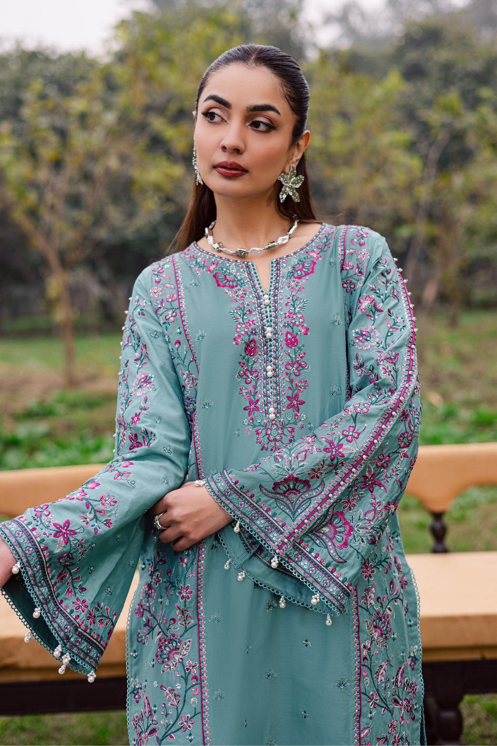 Khushbakht 2Pc - Festive Embroidered Lawn BATIKEID2026 BATIK XS / Slate Blue / Pima Lawn-S / Slate Blue / Pima Lawn-M / Slate Blue / Pima Lawn-L / Slate Blue / Pima Lawn-XL / Slate Blue / Pima Lawn