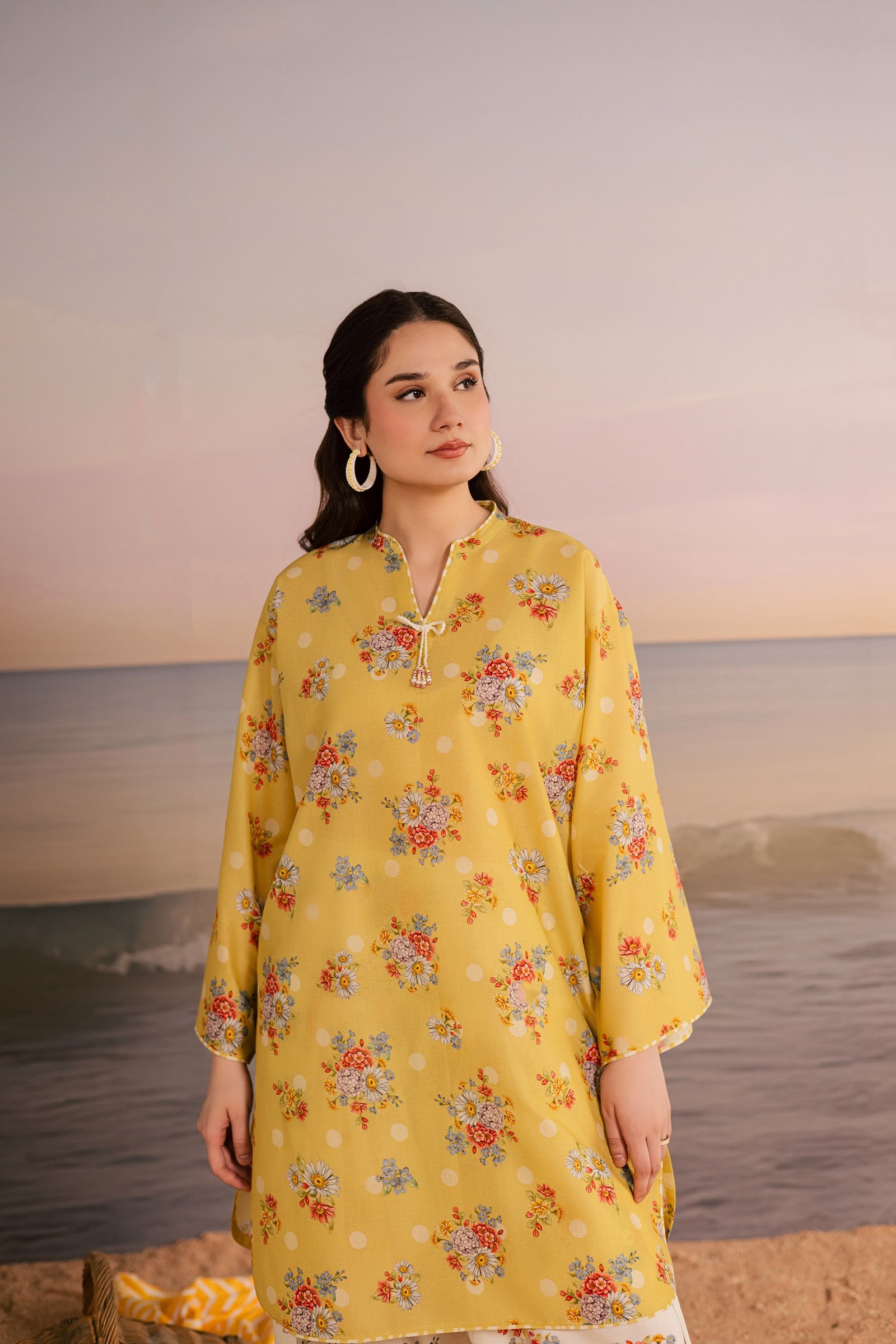 Kirara 2Pc - Printed Lawn Dress BATIKSS26 BATIK XS / Yellow / Lawn-S / Yellow / Lawn-M / Yellow / Lawn-L / Yellow / Lawn-XL / Yellow / Lawn