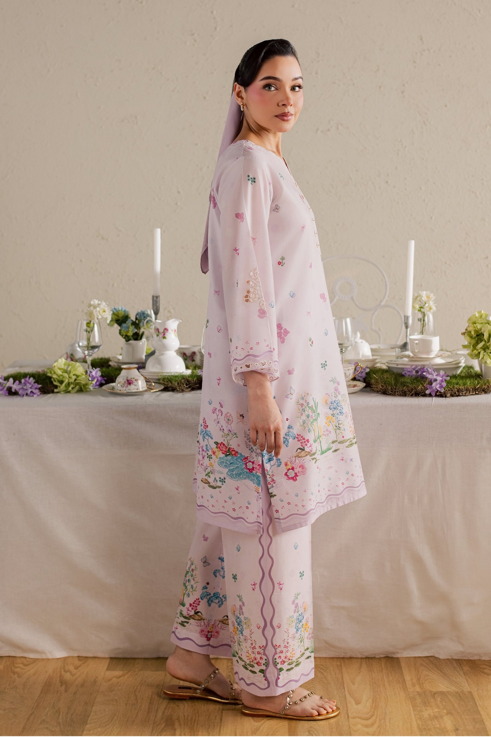Lara 2Pc - Printed Lawn Dress BATIKSS26 BATIK XS / Pink / Lawn-S / Pink / Lawn-M / Pink / Lawn-L / Pink / Lawn-XL / Pink / Lawn