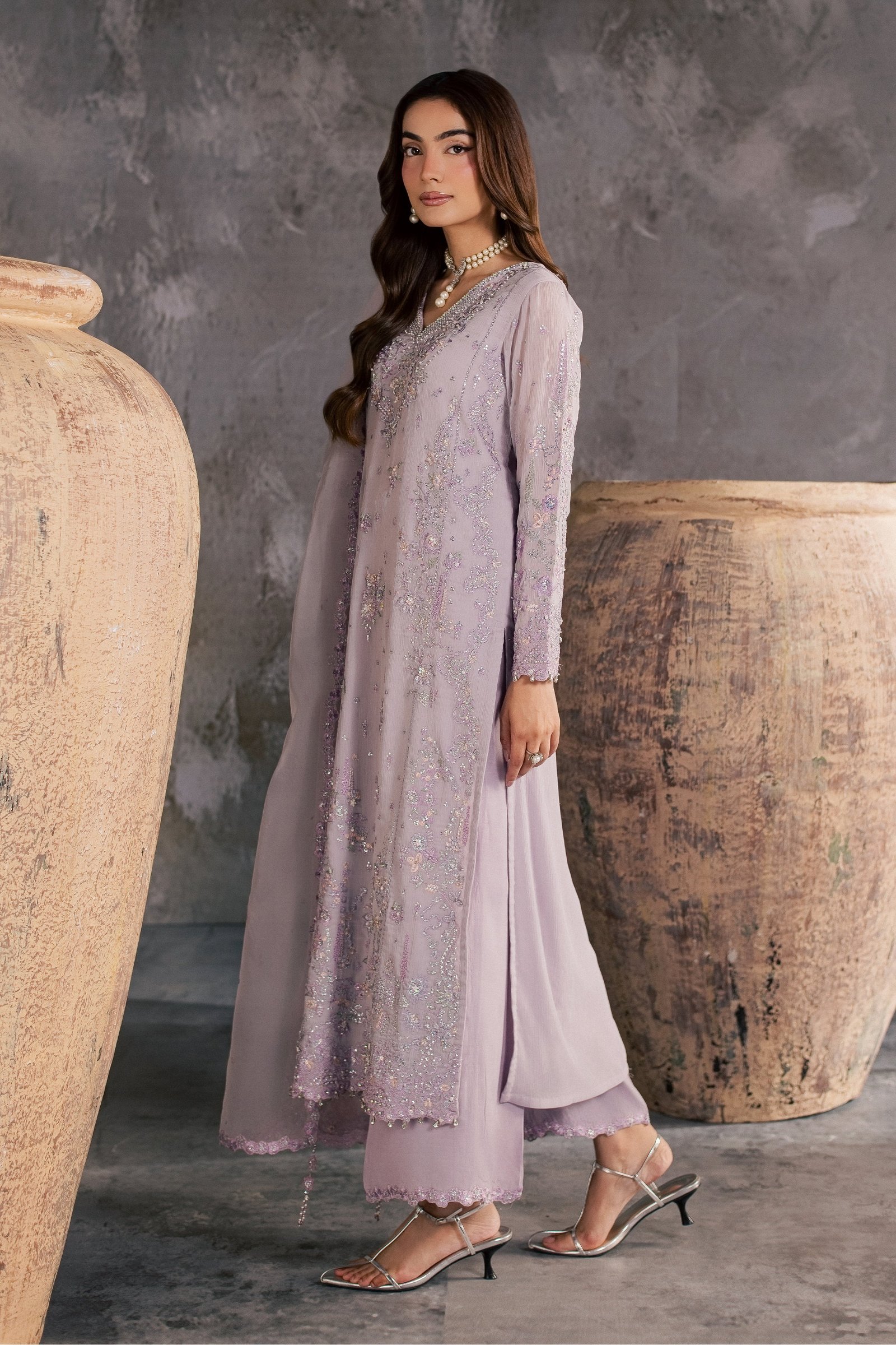 Leeah 3Pc - Festive Luxe Pret BATIKSTUDIO2026 BATIK S / Lilac / Crinkle-M / Lilac / Crinkle-L / Lilac / Crinkle