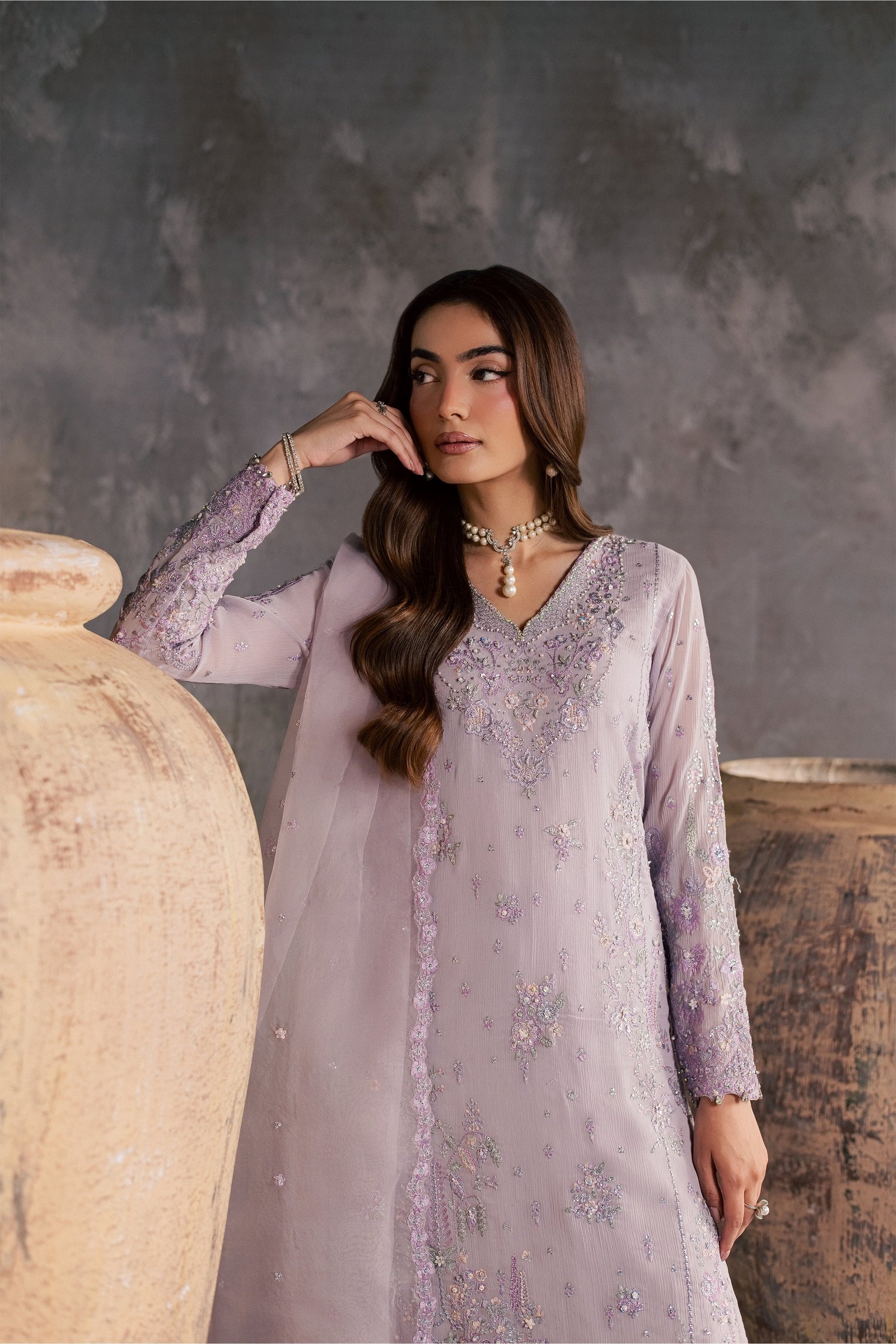  Leeah 3Pc - Festive Luxe Pret BATIKSTUDIO2026  BATIK   S / Lilac / Crinkle-M / Lilac / Crinkle-L / Lilac / Crinkle