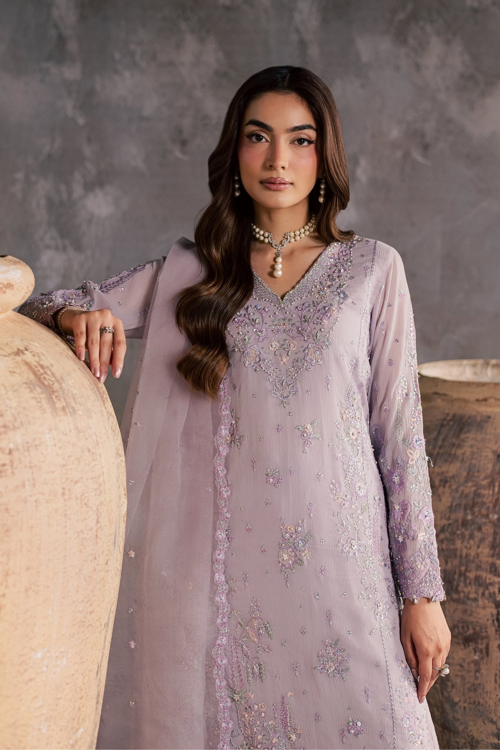 Leeah 3Pc - Festive Luxe Pret BATIKSTUDIO2026 BATIK S / Lilac / Crinkle-M / Lilac / Crinkle-L / Lilac / Crinkle
