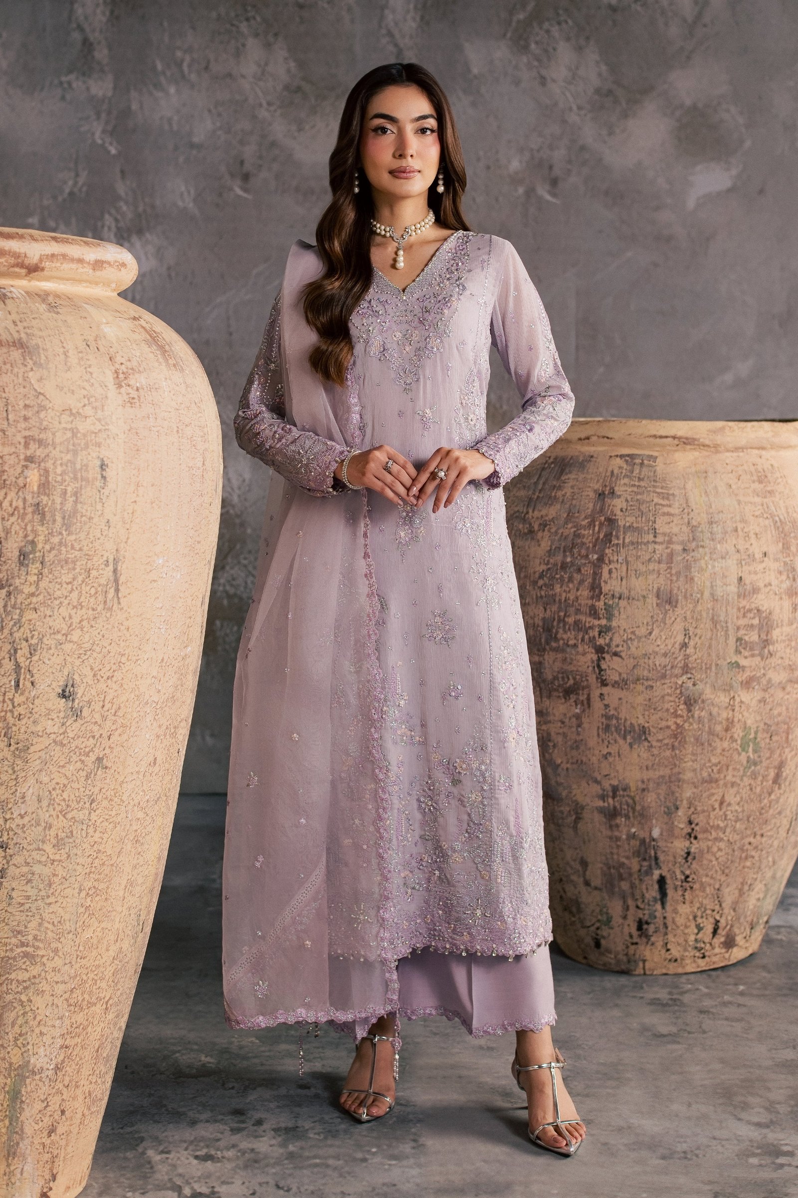 Leeah 3Pc - Festive Luxe Pret BATIKSTUDIO2026 BATIK S / Lilac / Crinkle-M / Lilac / Crinkle-L / Lilac / Crinkle