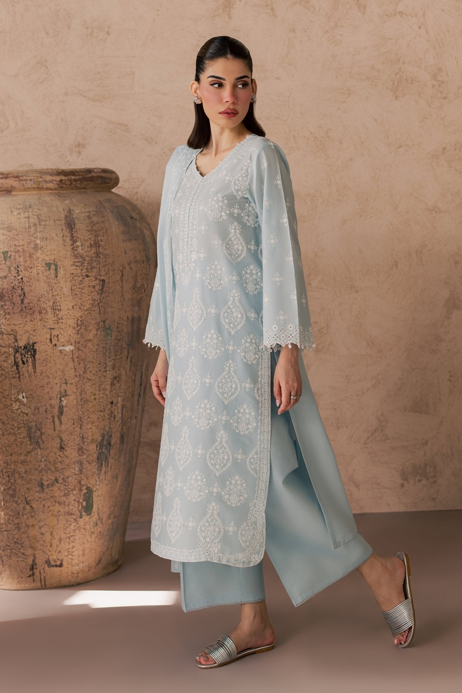 Leon 3Pc - Embroidered Lawn Dress EverydayEdit26 BATIK XS / Blue / Pima Lawn-S / Blue / Pima Lawn-M / Blue / Pima Lawn-L / Blue / Pima Lawn-XL / Blue / Pima Lawn